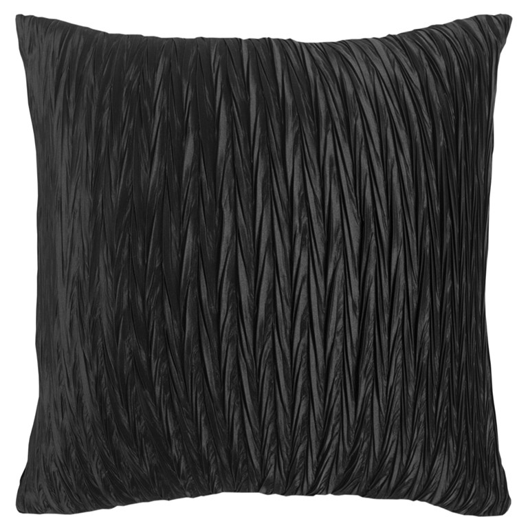 Black Crinkle Pattern Throw Pillow-403255-1