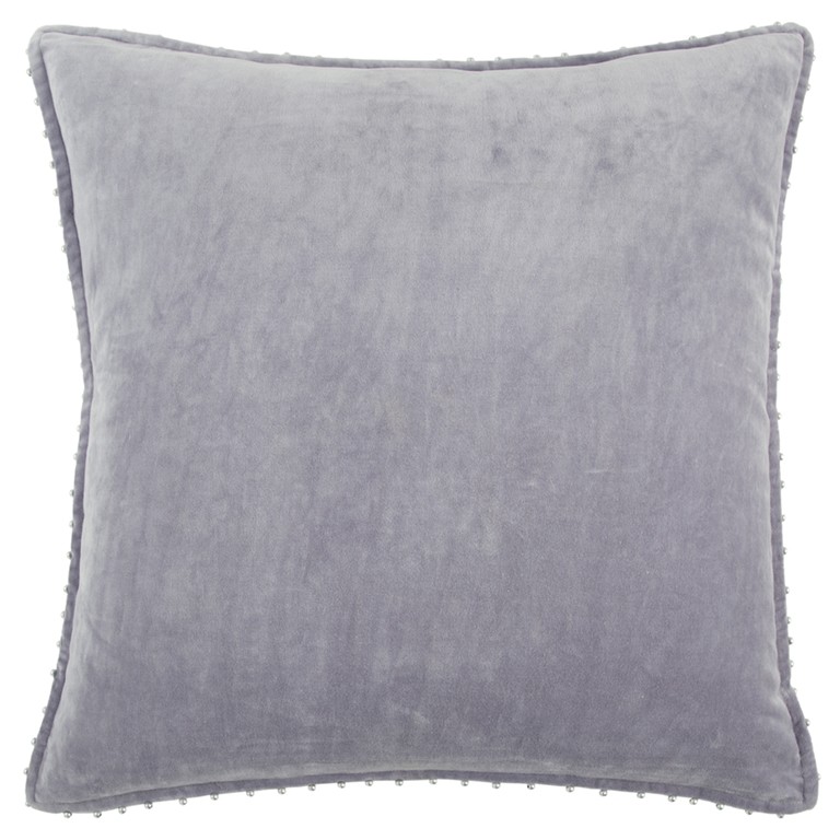 Soft Lilac Solid Pearl Beaded Edge Throw Pillow-403271-1