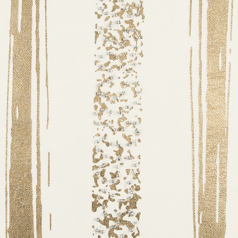 Gold Glam Stripe Beaded Throw Pillow