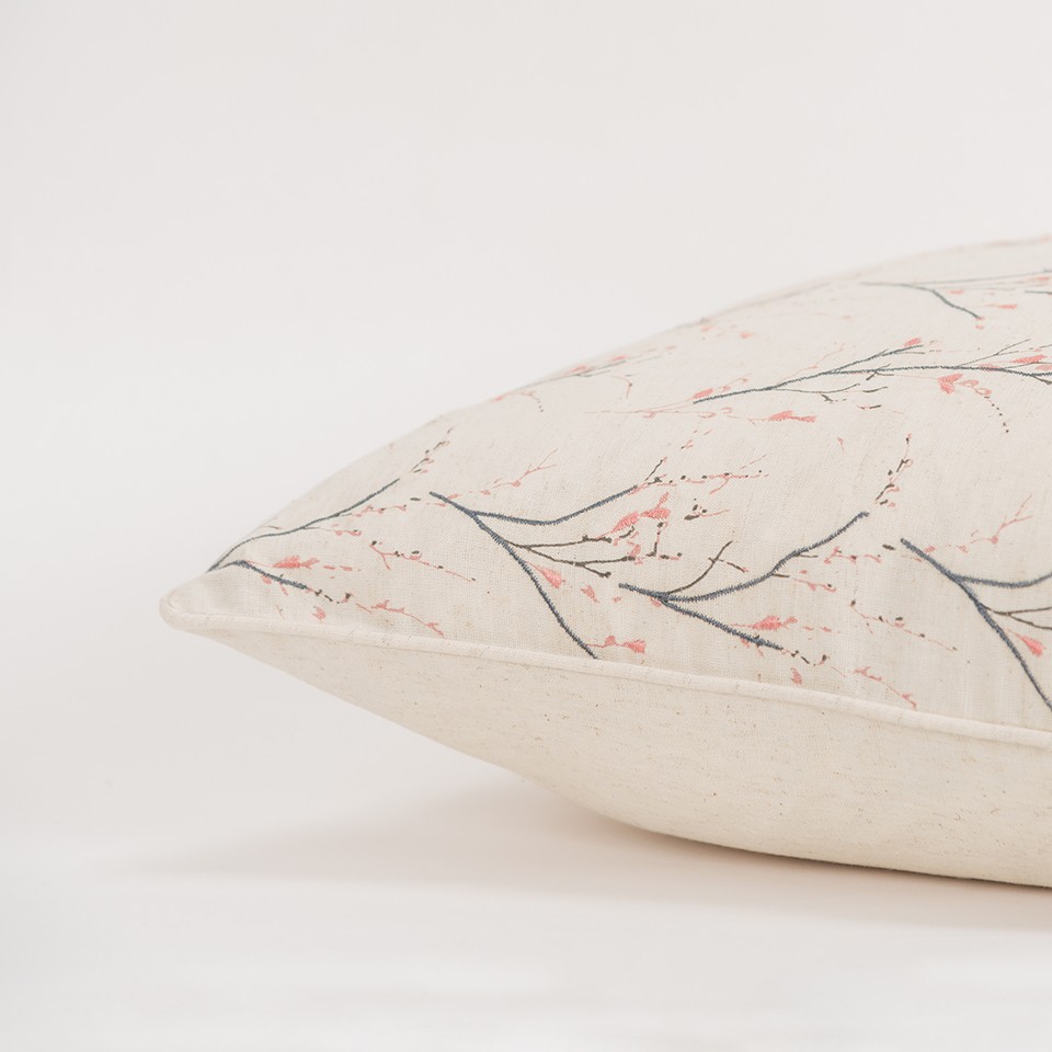 Blush Tiny Floral Buds Throw Pillow