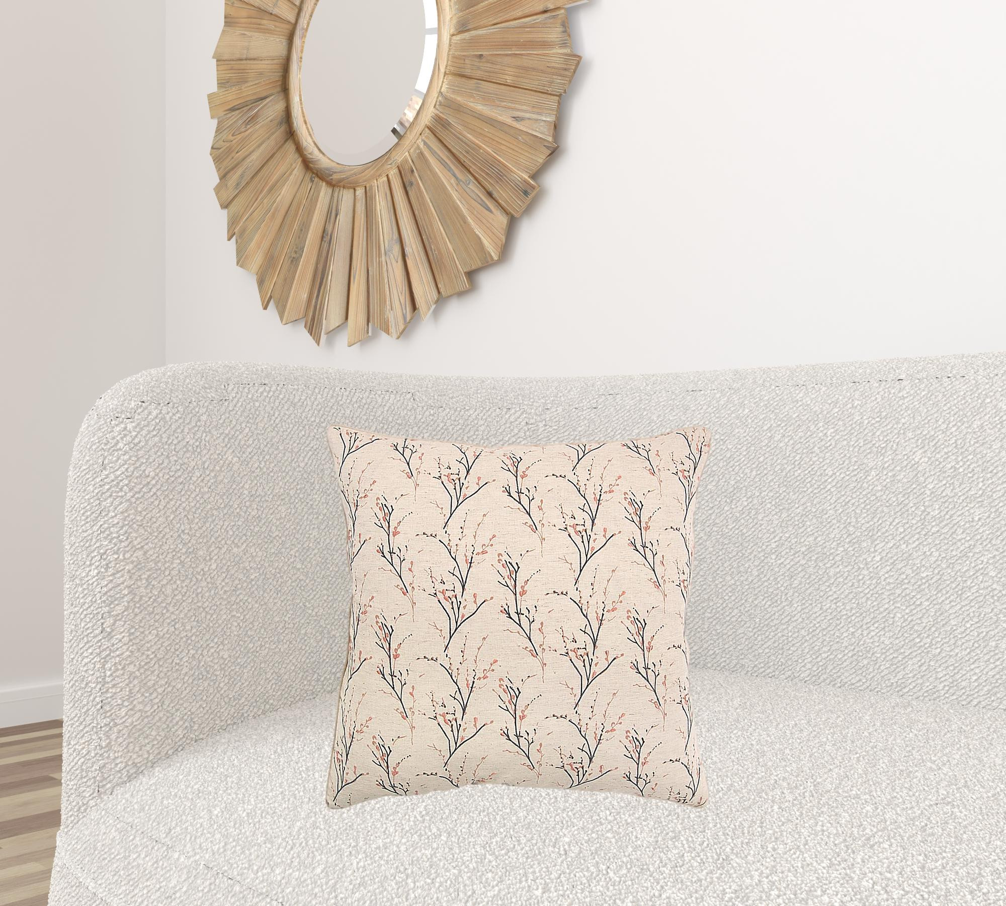 Blush Tiny Floral Buds Throw Pillow