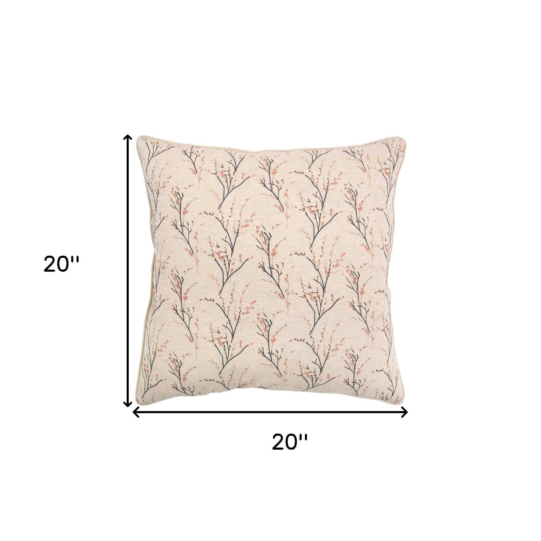 Blush Tiny Floral Buds Throw Pillow