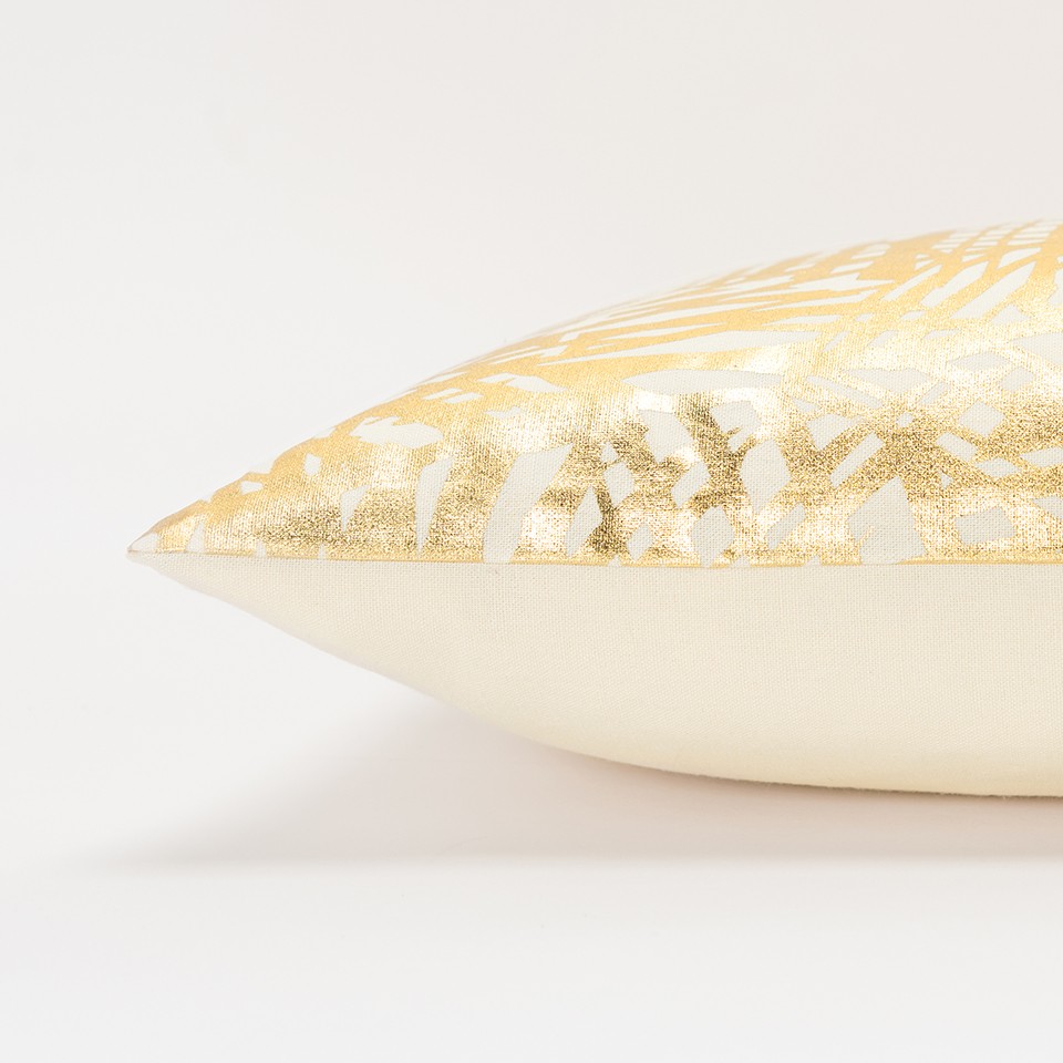 Gold Foil Etched Pattern Lumbar Pillow