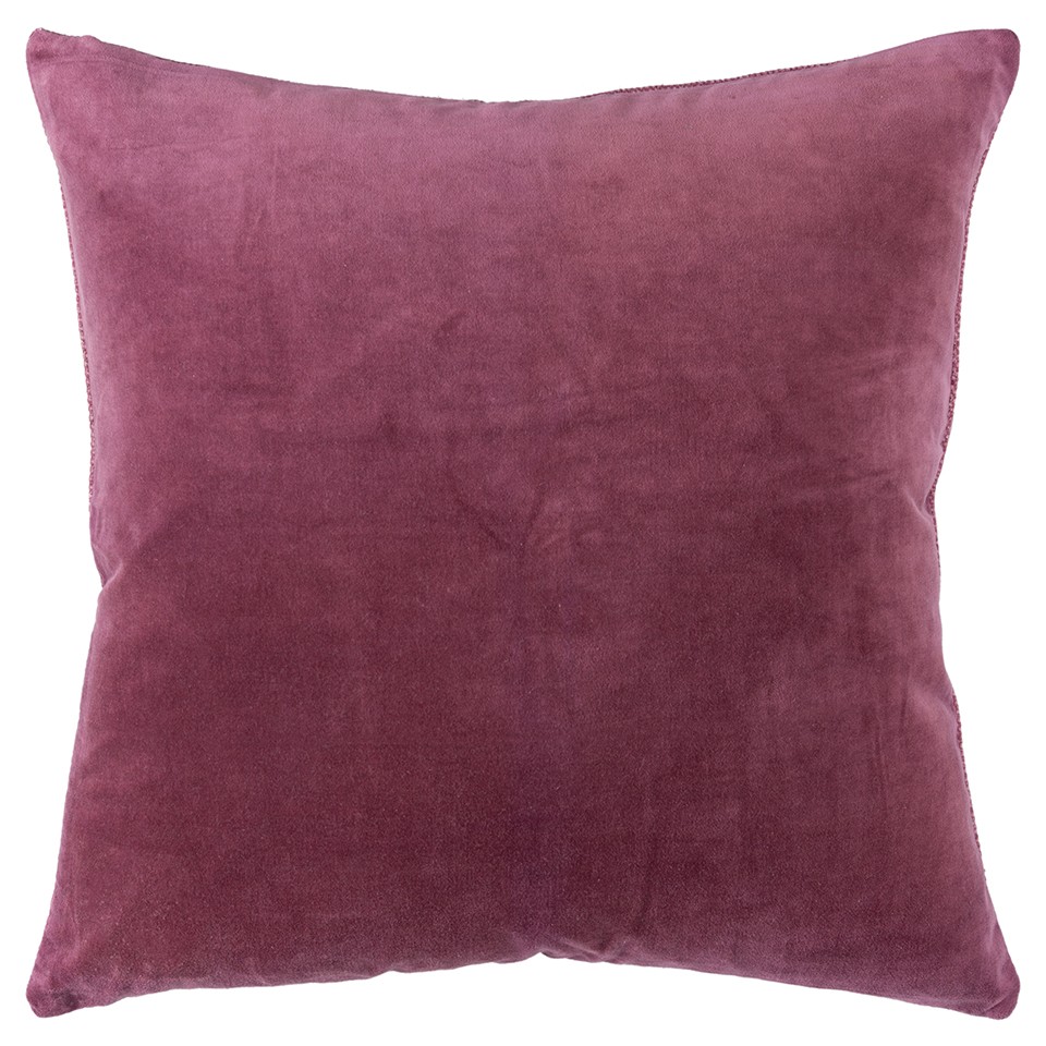 Berry Solid Reversible Cotton Velvet Throw Pillow-403459-1