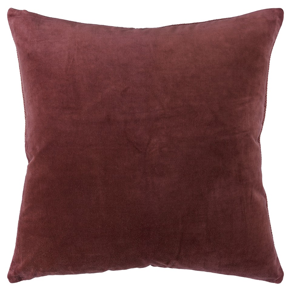 Rust Solid Reversible Cotton Velvet Throw Pillow-403460-1