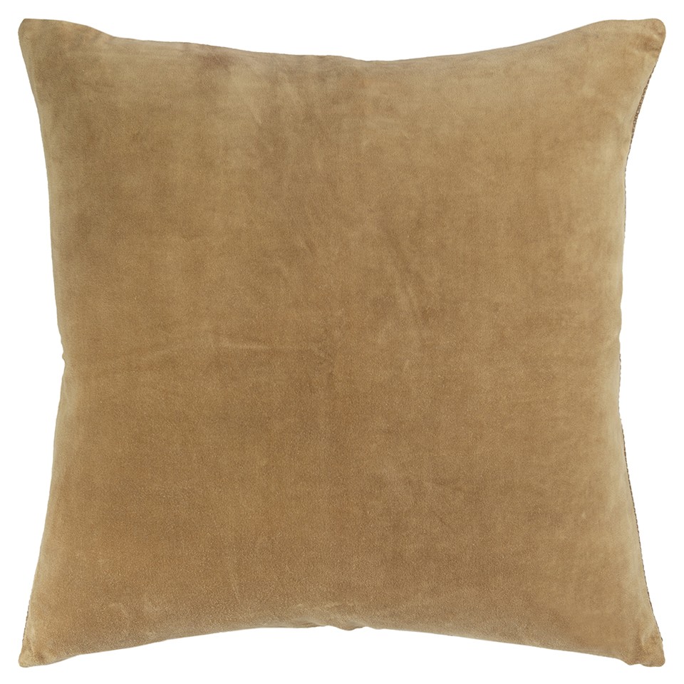 Gold Solid Reversible Cotton Velvet Throw Pillow-403461-1