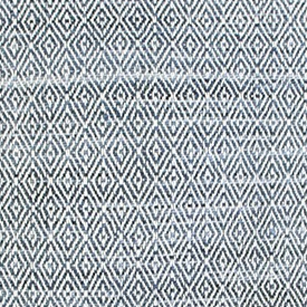 20" Blue and Ivory Herringbone Cotton Throw Pillow With Tassels