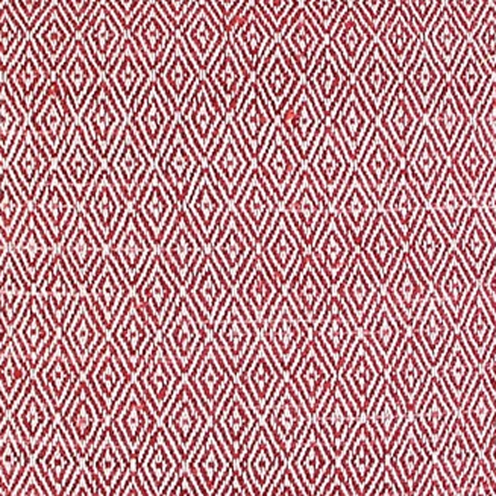 20" Red and Ivory Cotton Throw Pillow