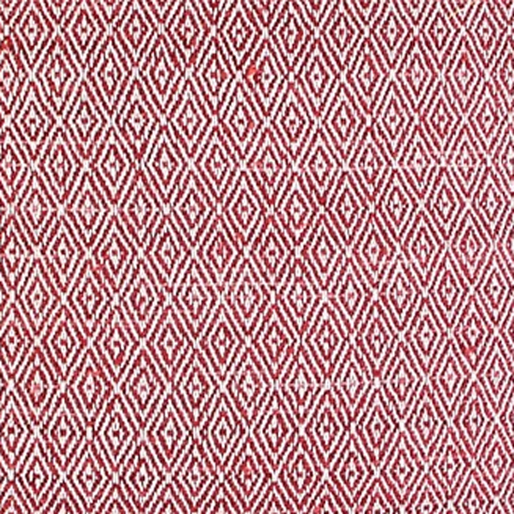20" Red and Ivory Cotton Throw Pillow