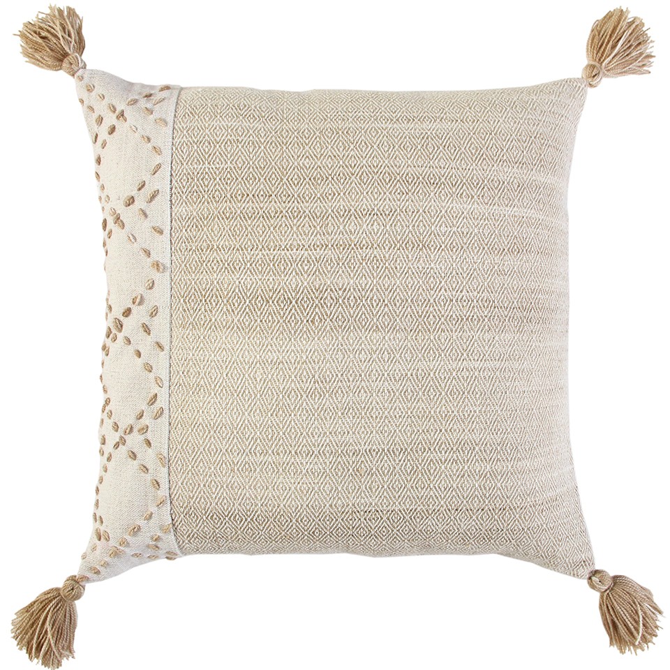 Ivory Blush Accent Stitch Color Block Throw Pillow-403474-1