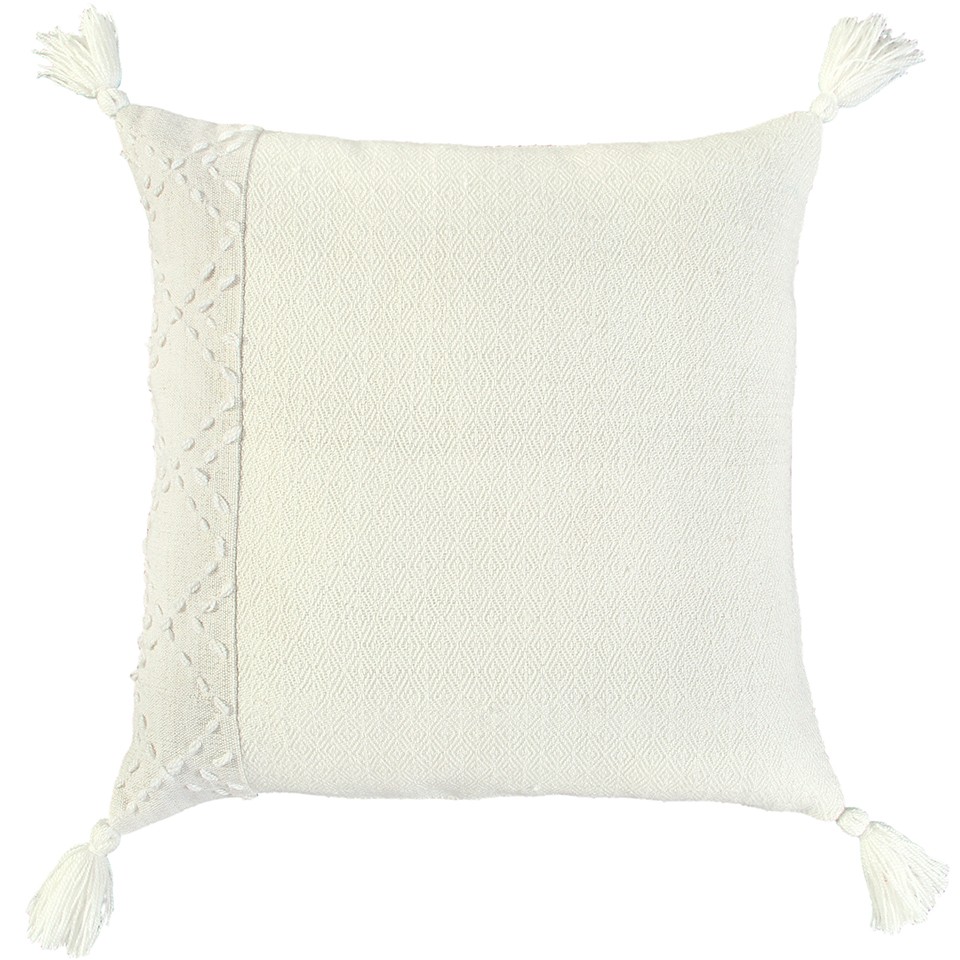 Ivory Accent Stitch Color Block Throw Pillow-403476-1