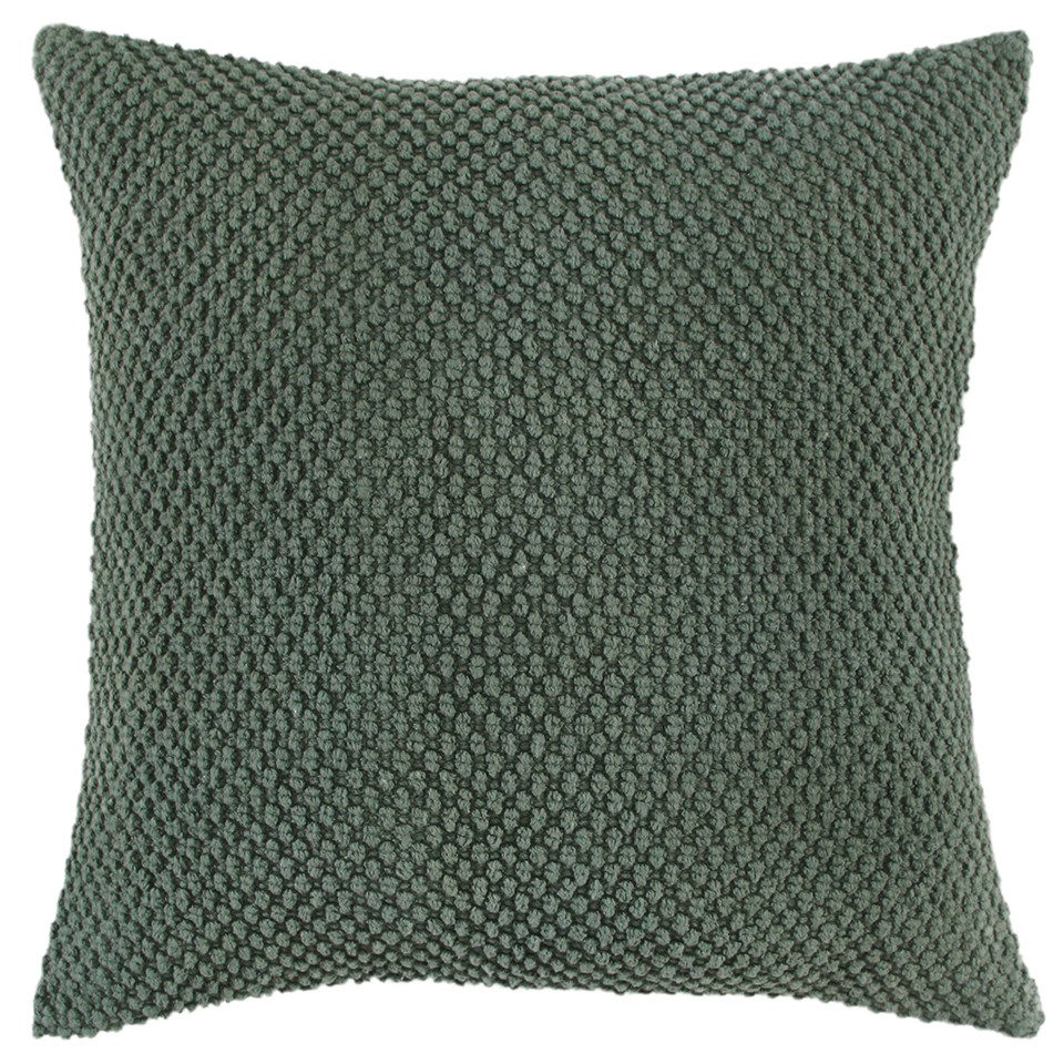 Olive Green Nubby Textured Modern Throw Pillow-403490-1