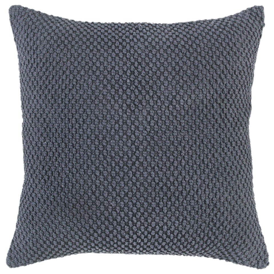 Dark Gray Nubby Textured Modern Throw Pillow-403491-1