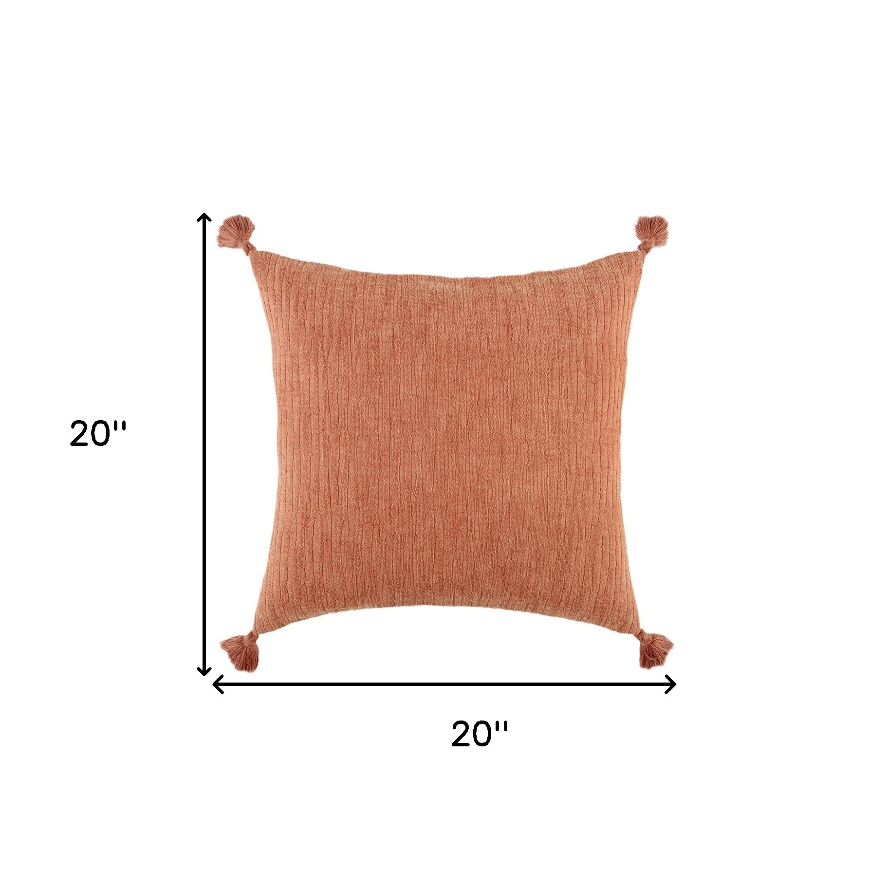 Terracotta Solid Tonal Abstract Stripe Throw Pillow
