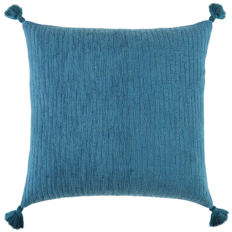 Teal Solid Tonal Abstract Stripe Throw Pillow-403497-1
