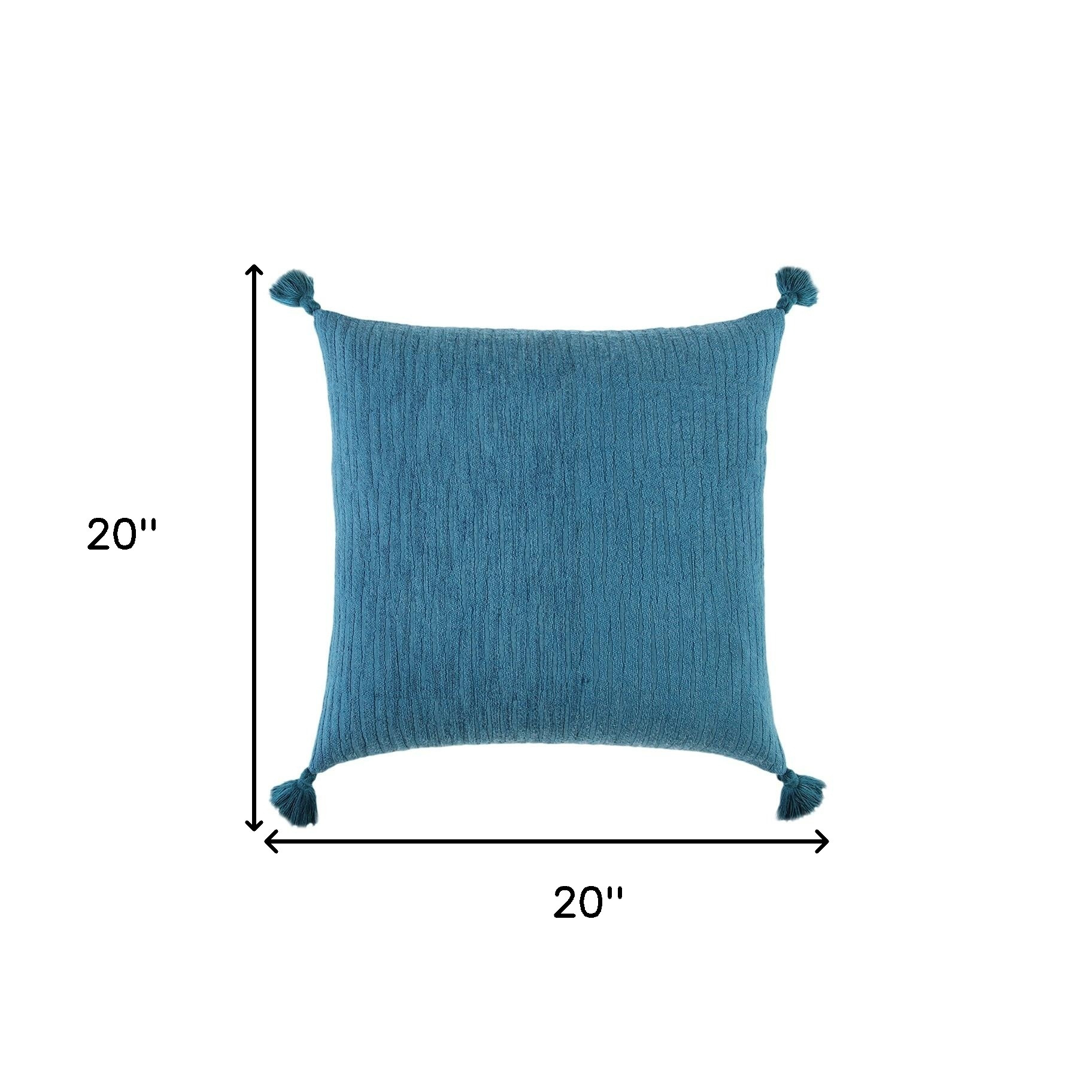 Teal Solid Tonal Abstract Stripe Throw Pillow