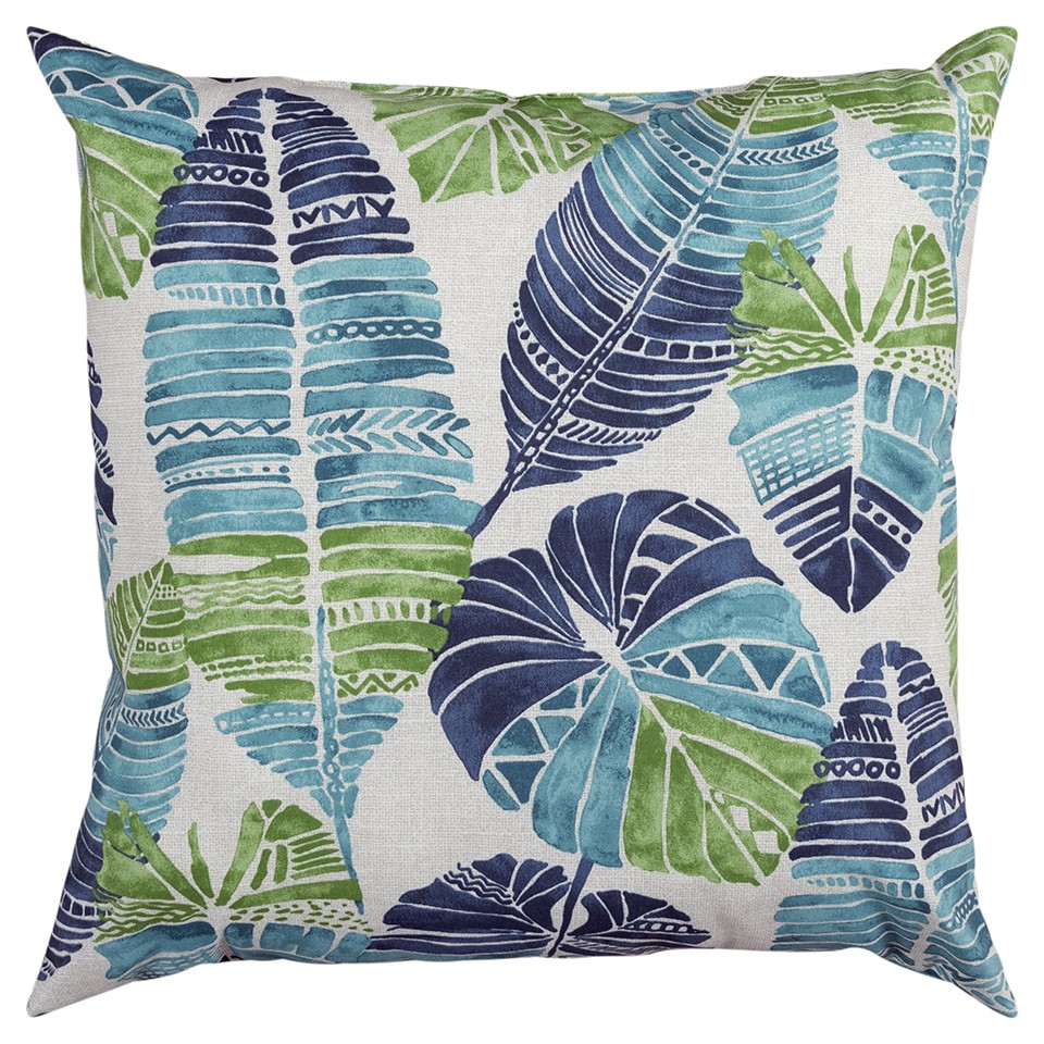 Set of Two 22" X 22" Blue and Green Indoor Outdoor Throw Pillow Cover & Insert-403545-1