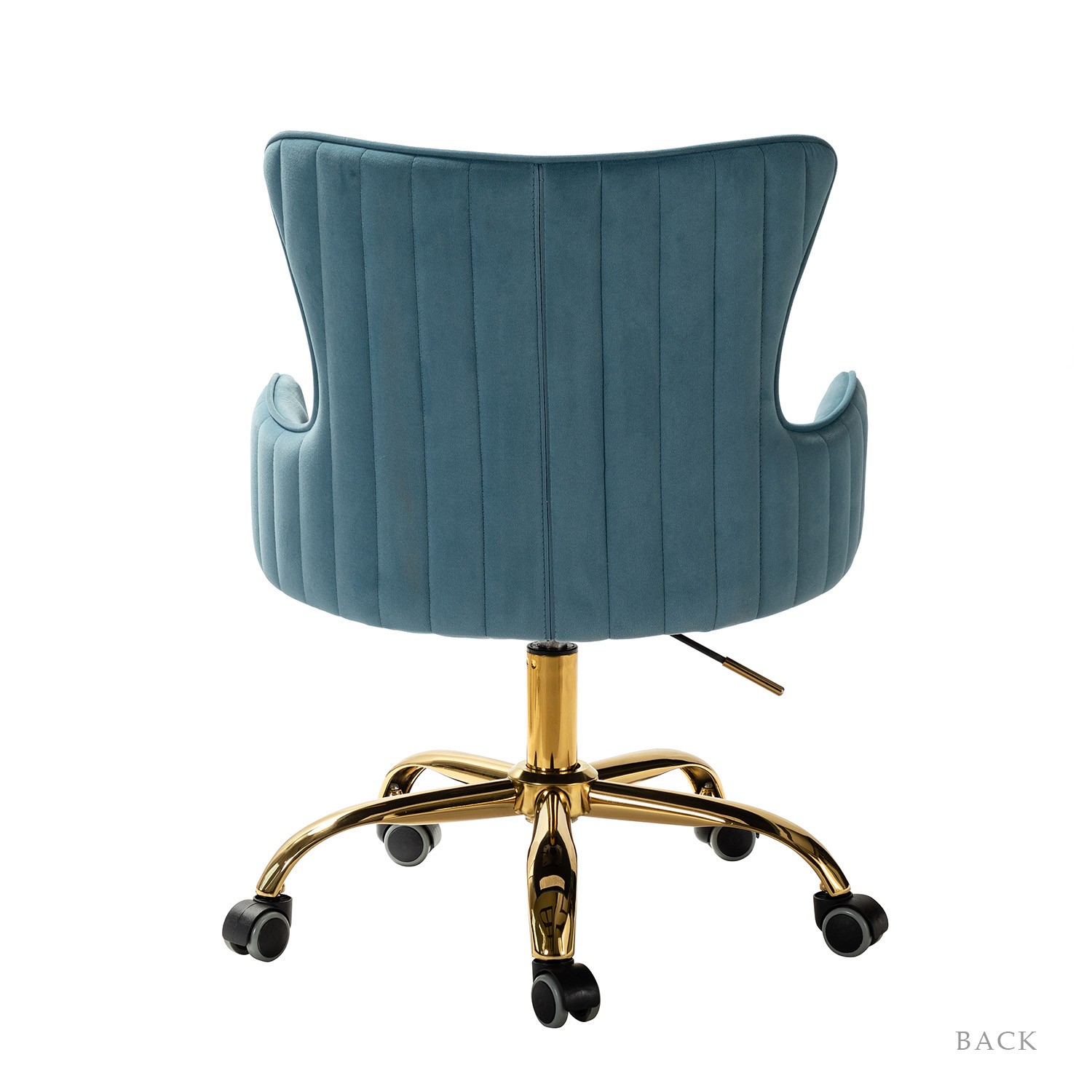 Back Channel Teal and Gold Rolling Office Chair