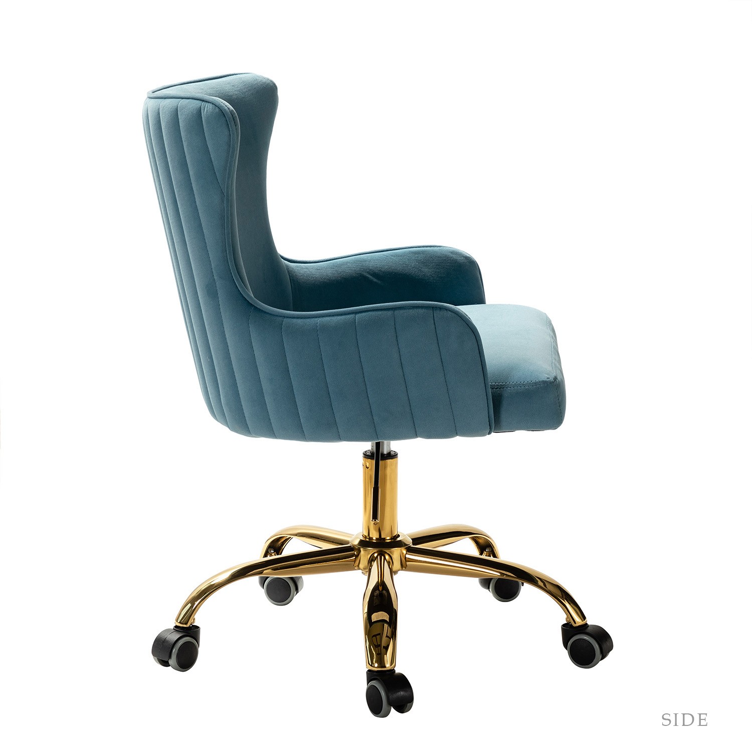 Back Channel Teal and Gold Rolling Office Chair