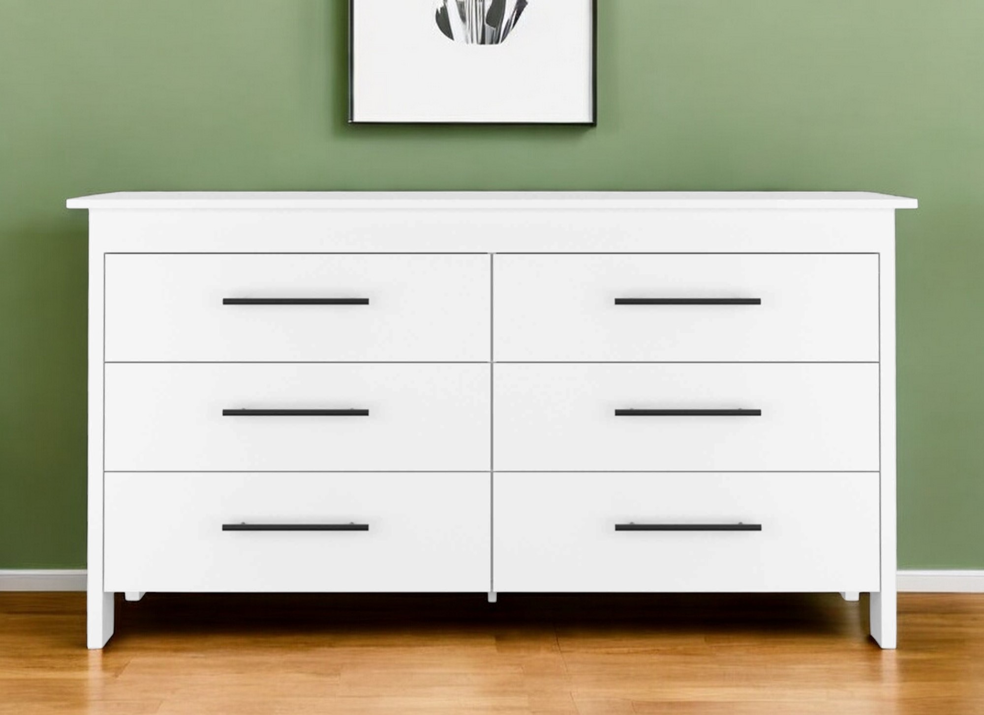 59" White Six Drawer Double Dresser-403749-1