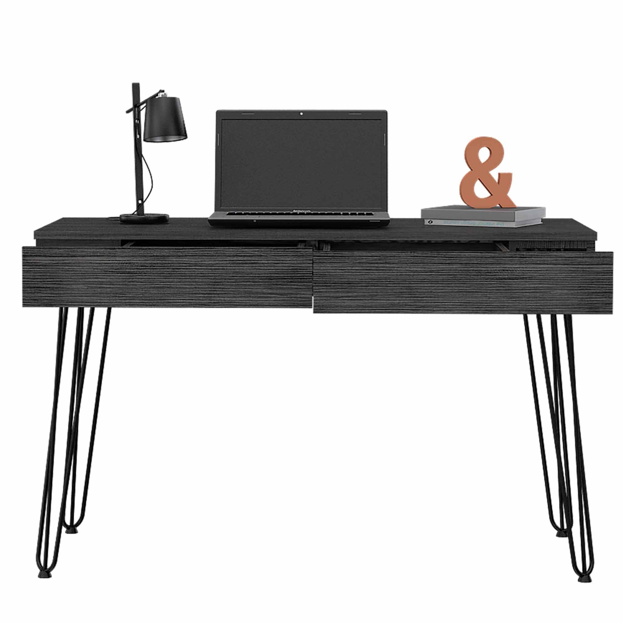 Roxy Gray Computer Desk with Two Drawers