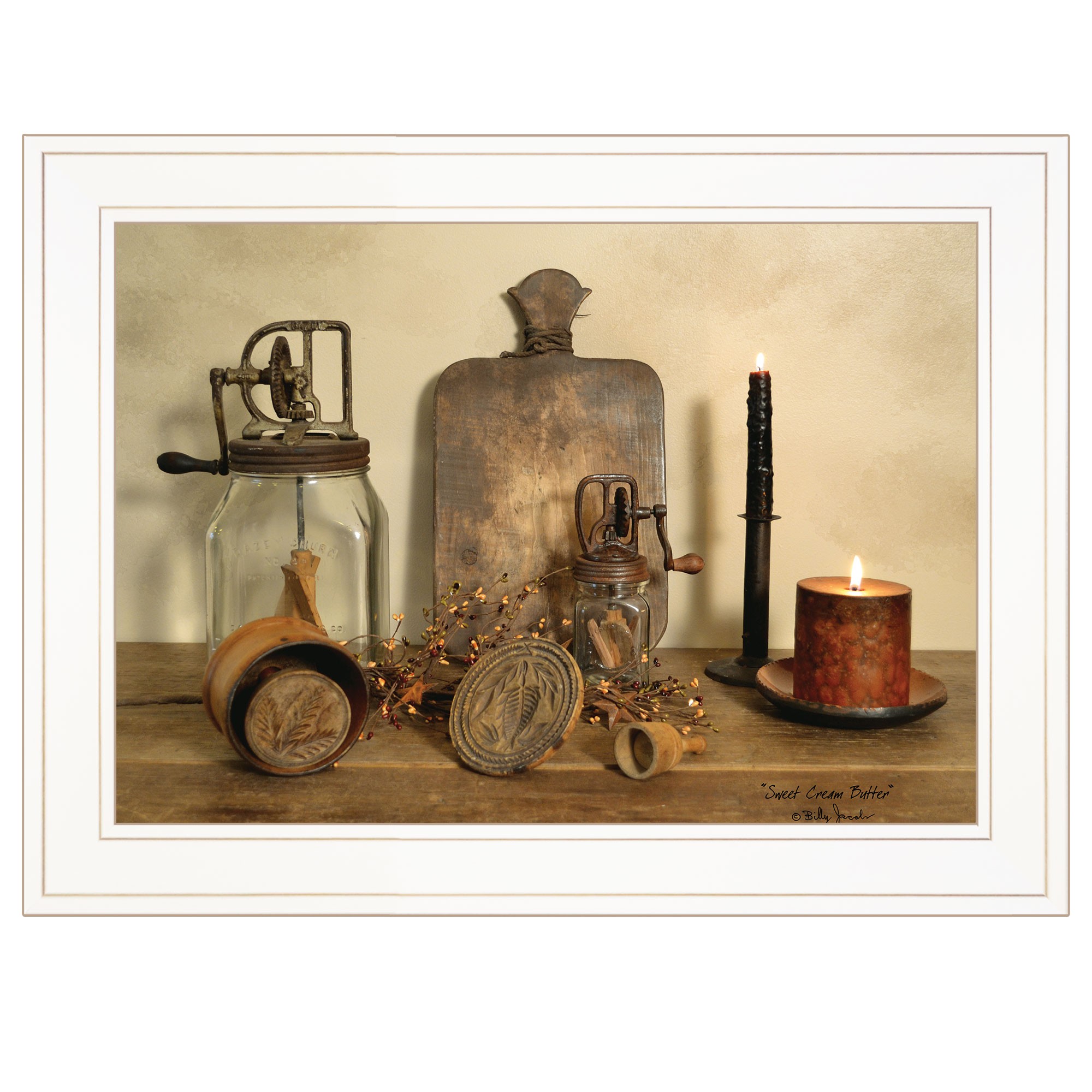 Sweet cream Butter 1 White Framed Print Wall Art