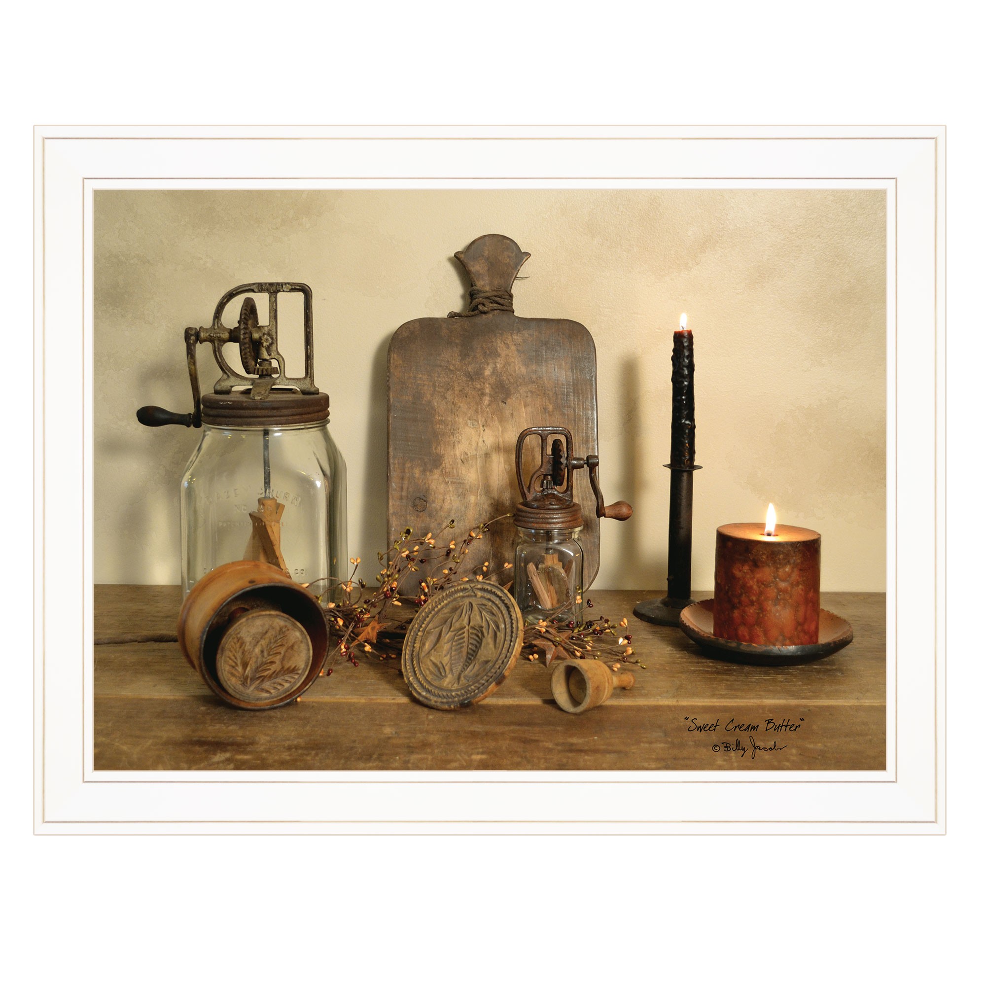 Sweet cream Butter 3 White Framed Print Wall Art