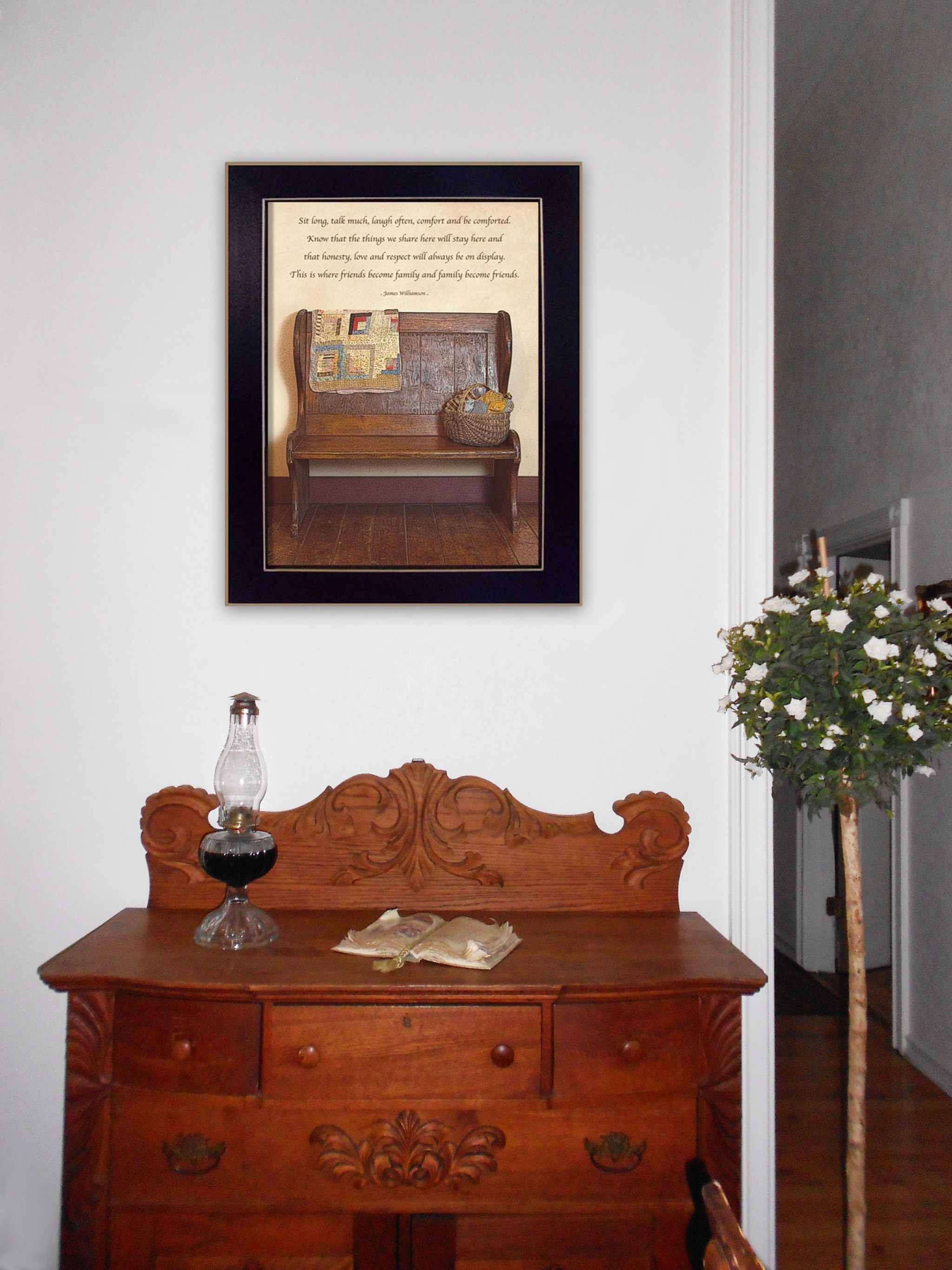 Friends Become Family Black Framed Print Wall Art