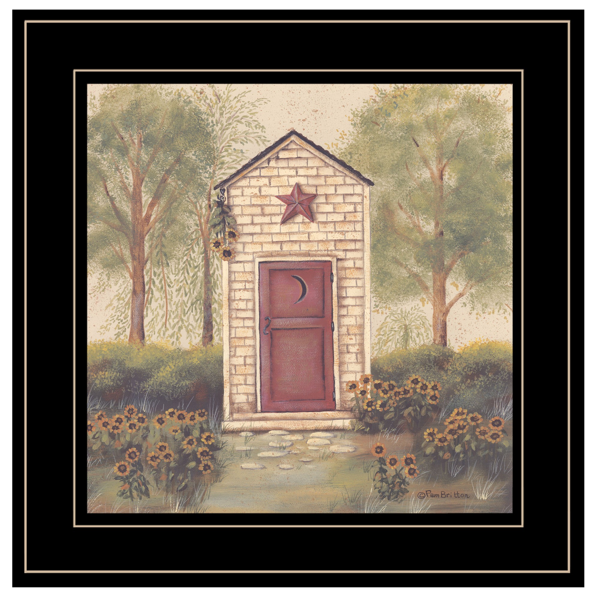 Folk Art Outhouse Iii 2 Black Framed Print Wall Art