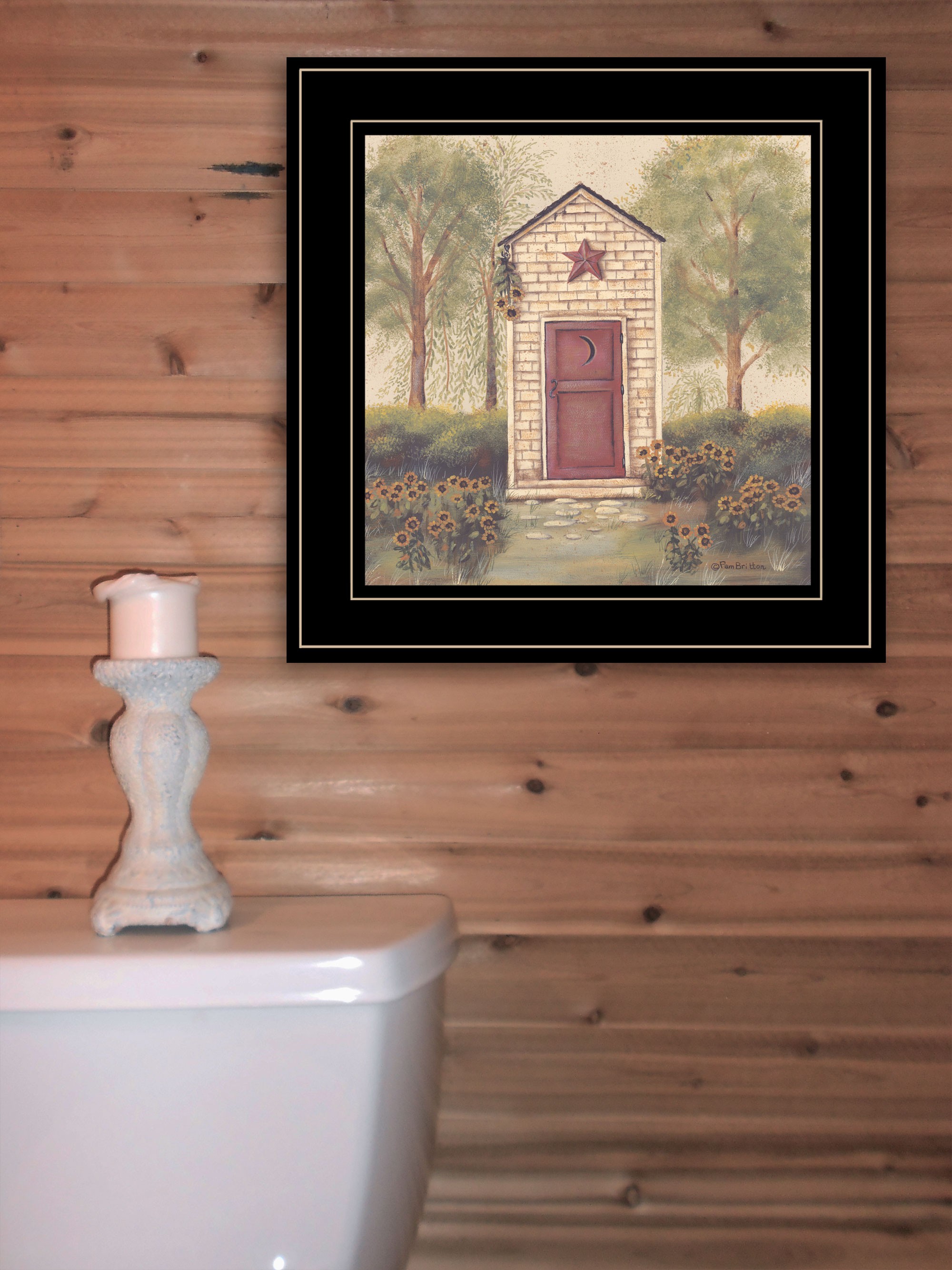 Folk Art Outhouse Iii 2 Black Framed Print Wall Art