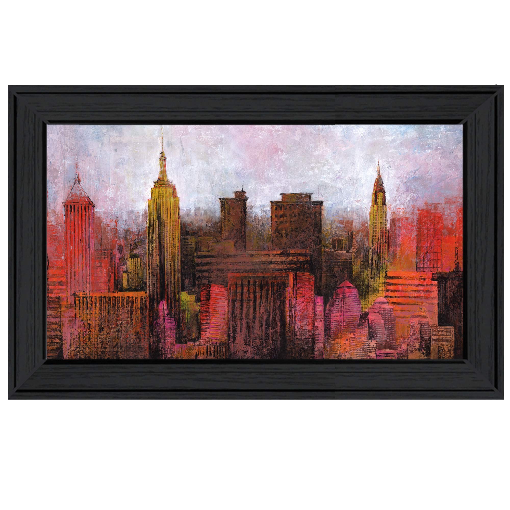 Nyc Skyline 2 Black Framed Print Wall Art