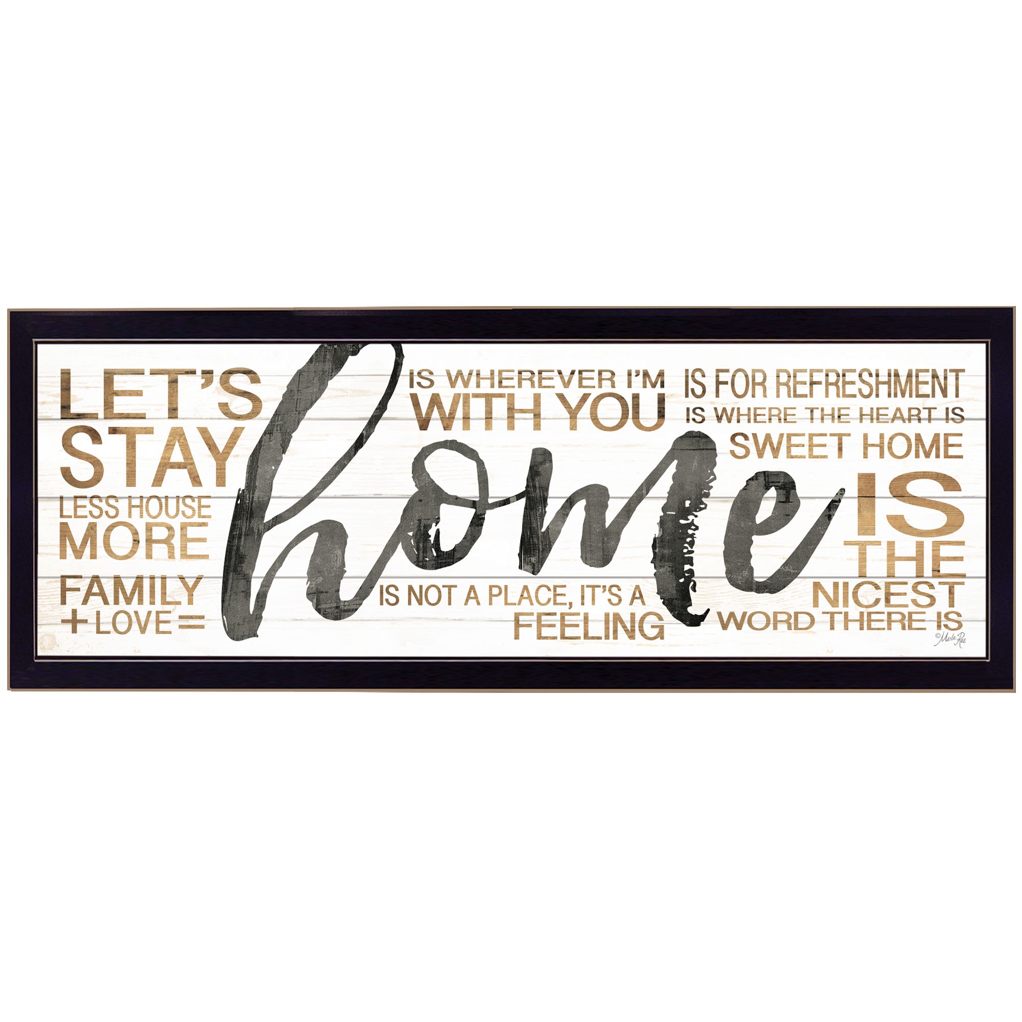 Home 5 Black Framed Print Wall Art