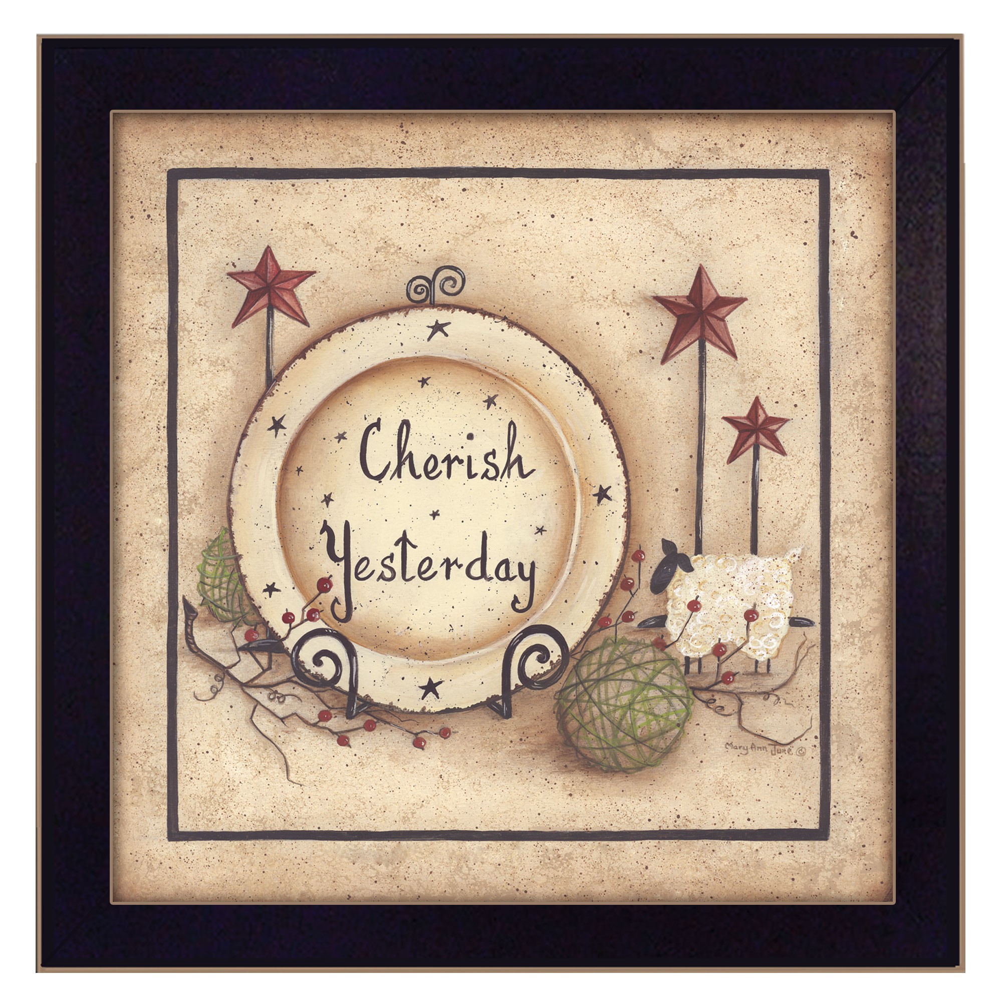 cherish Yesterday 1 Black Framed Print Wall Art