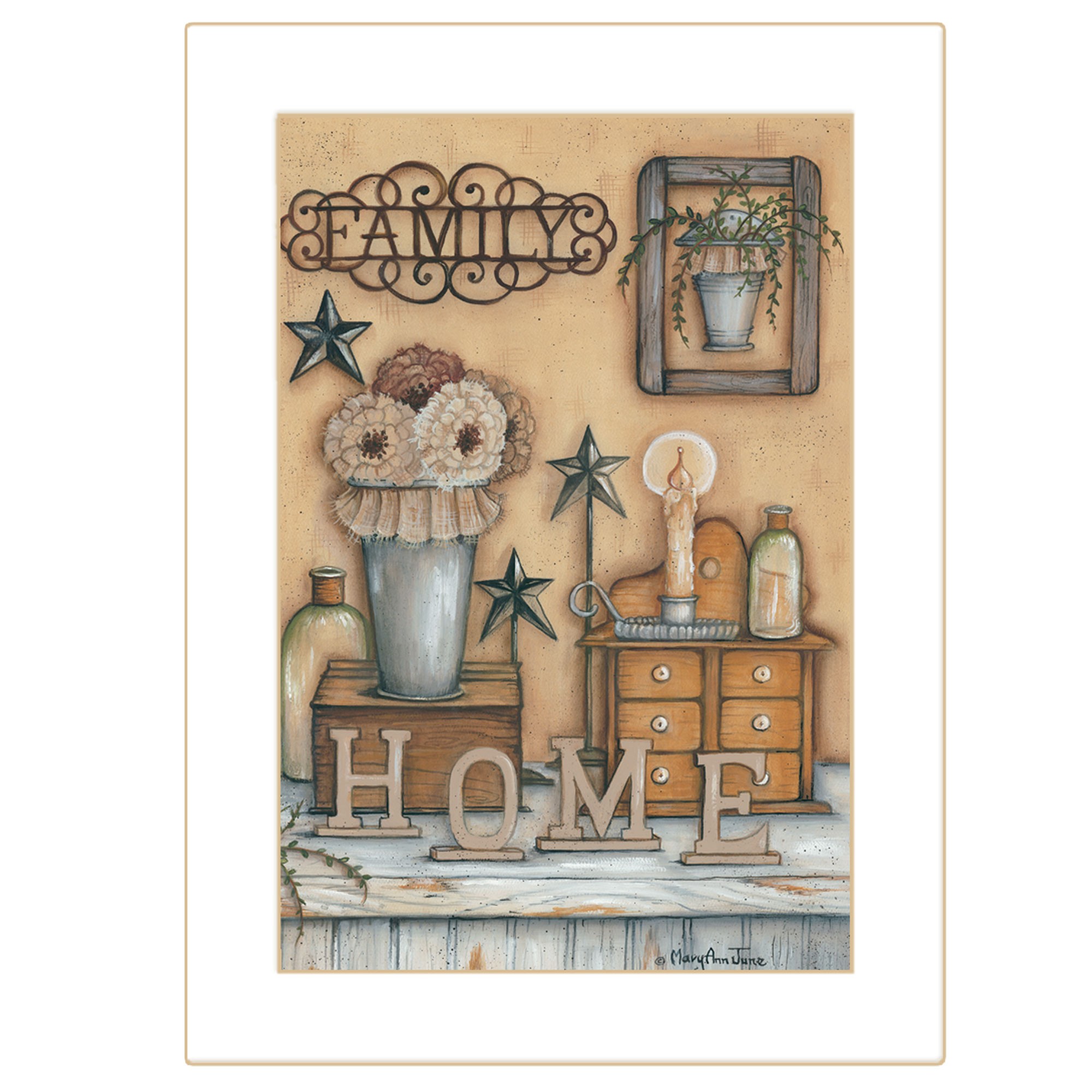 Family 10 White Framed Print Wall Art