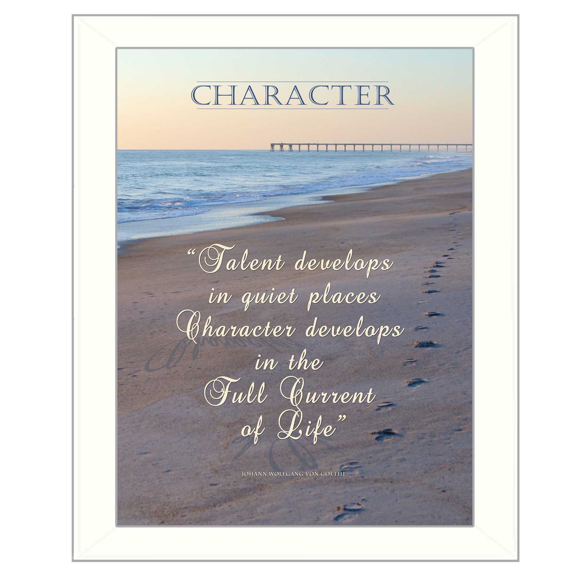 character 4 White Framed Print Wall Art