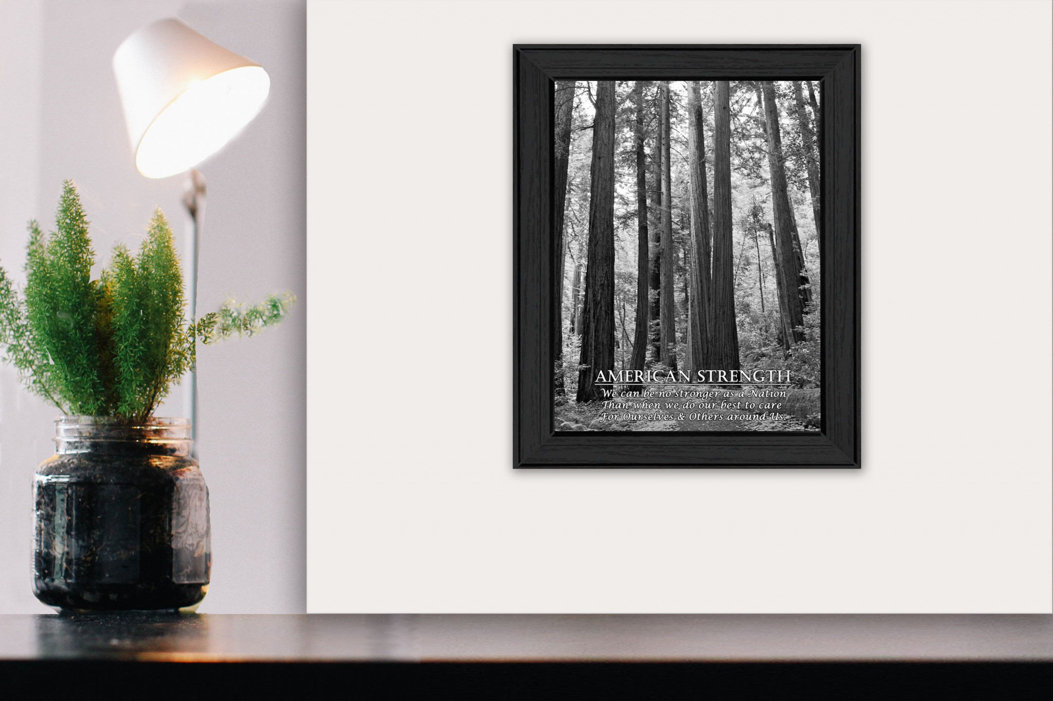 American Strength 5 Black Framed Print Wall Art