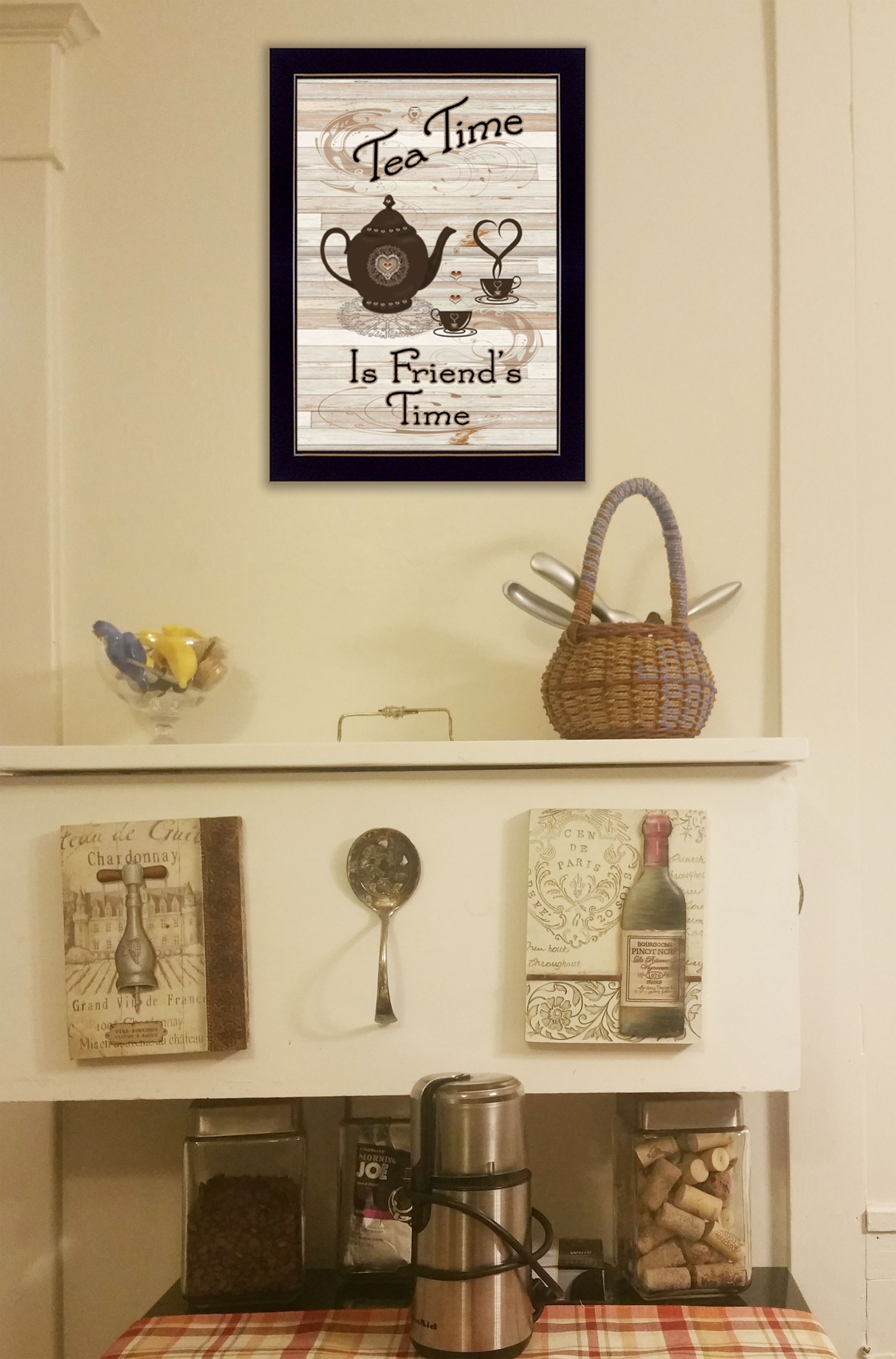 Tea Time 3 Black Framed Print Wall Art