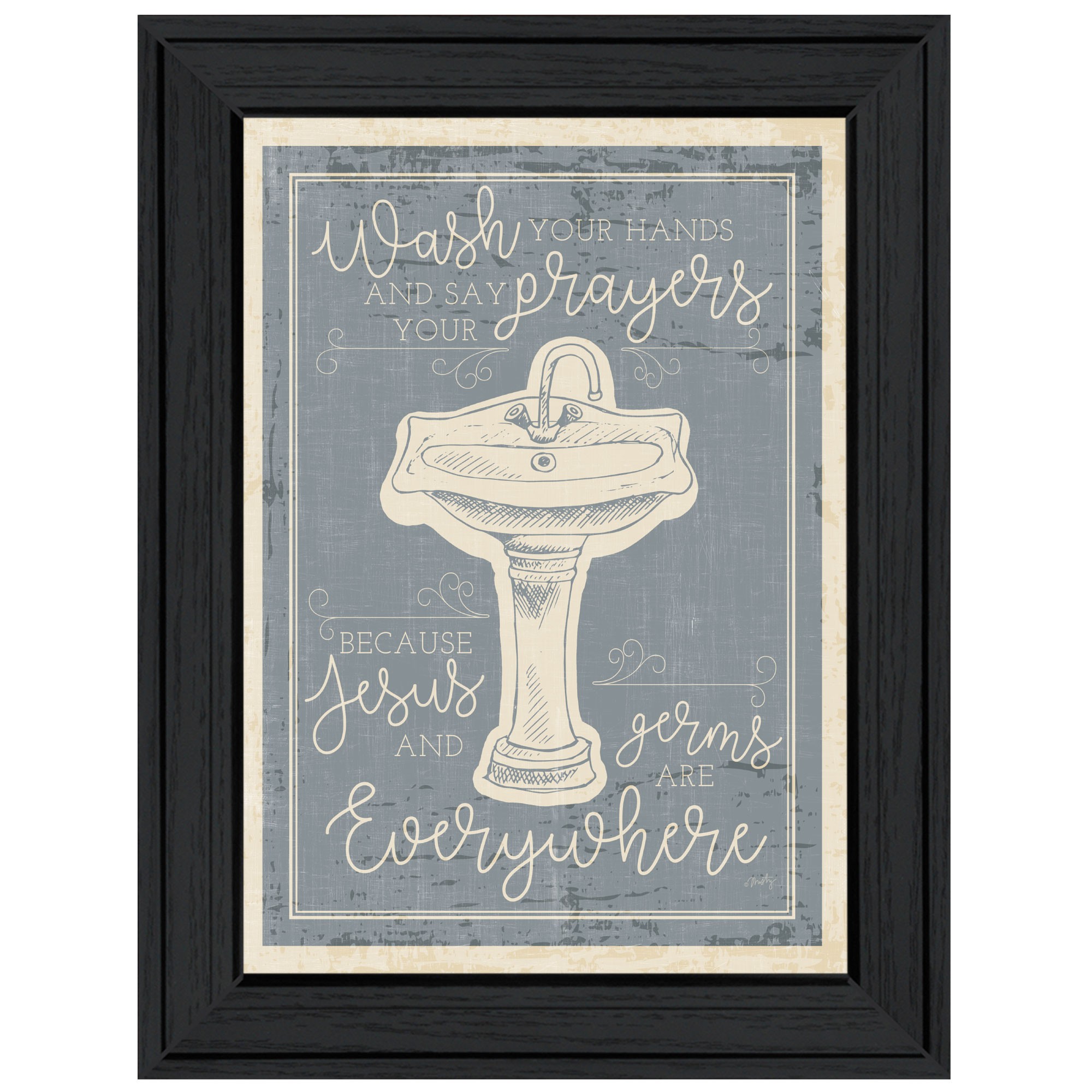 Wash Your Hands 7 Black Framed Print Wall Art