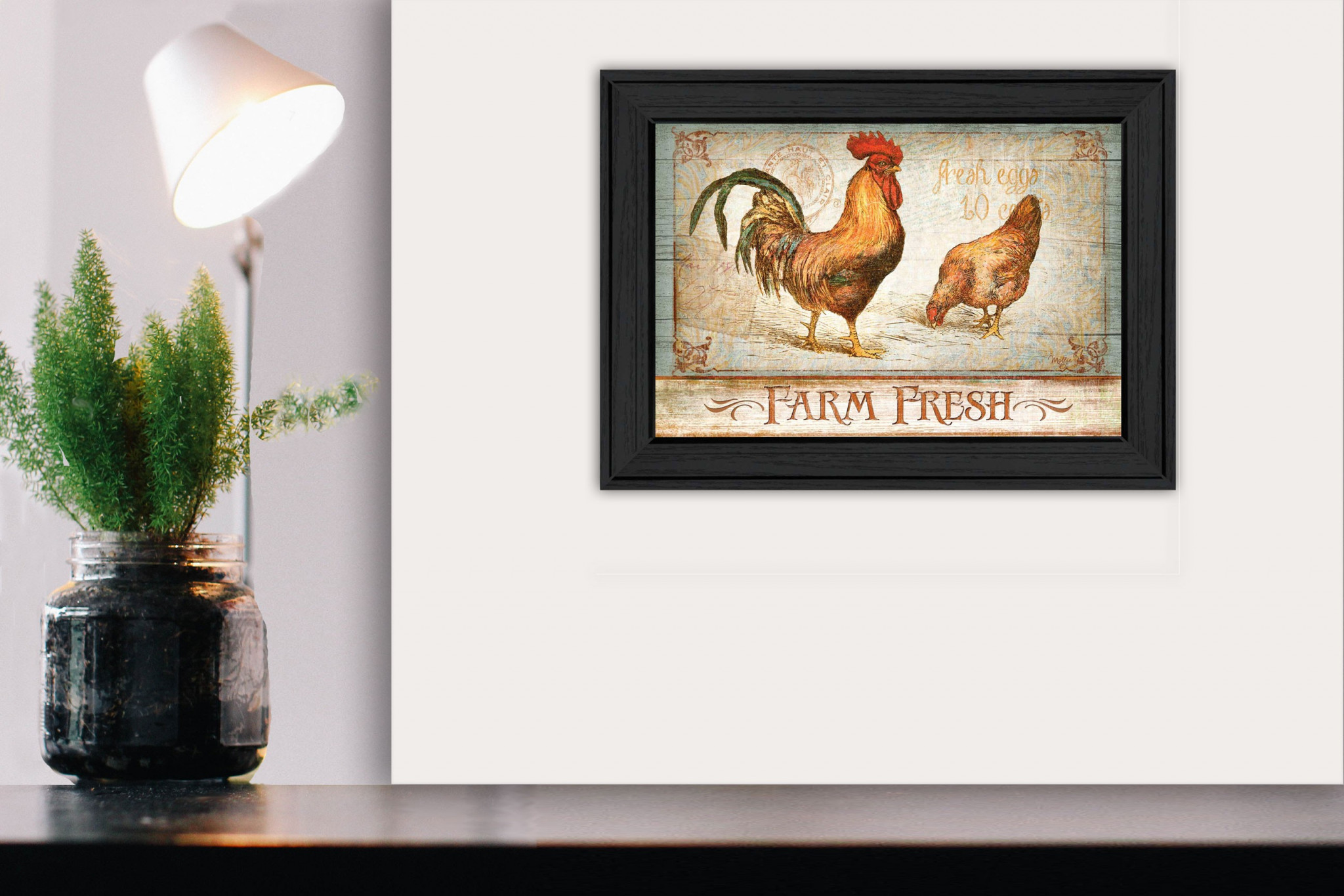 Farm Fresh Black Framed Print Wall Art