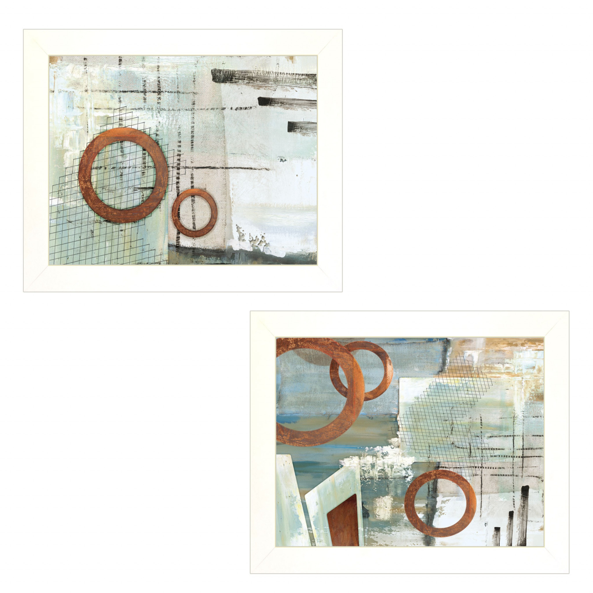 Set Of Two Balance This I And Ii 1 White Framed Print Wall Art