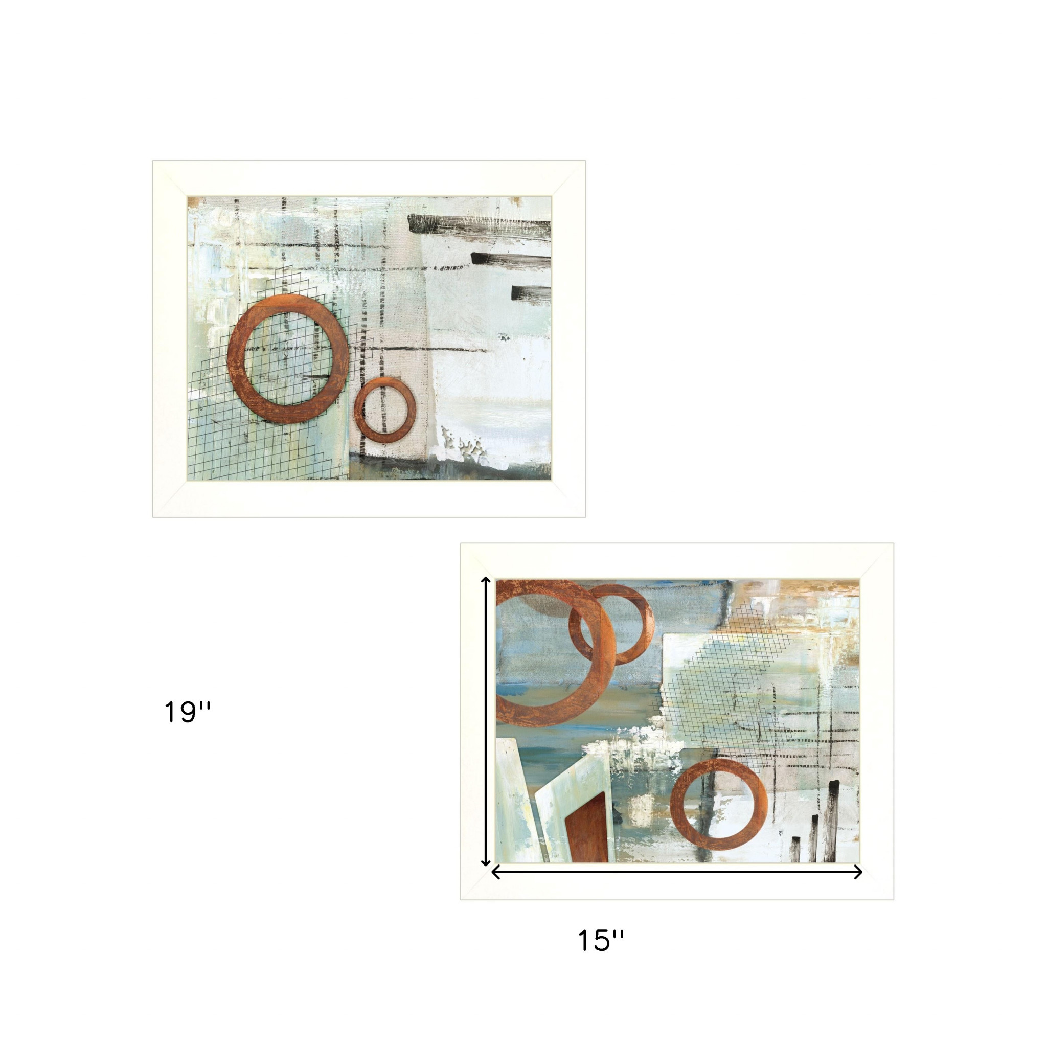 Set Of Two Balance This I And Ii 1 White Framed Print Wall Art