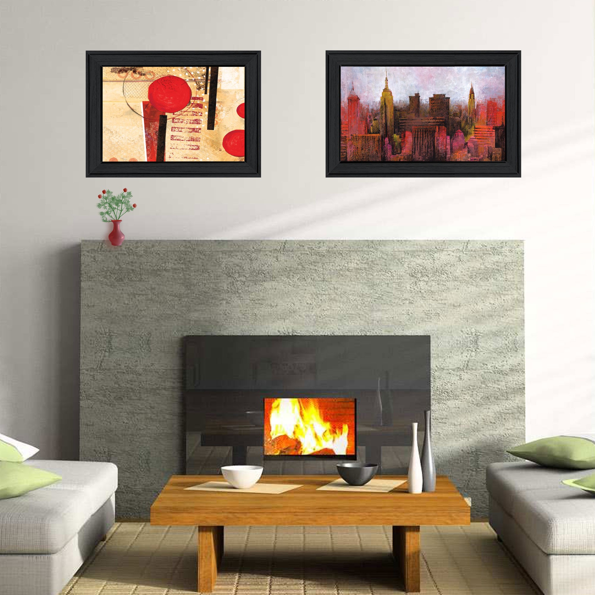 Set Of Two Nyc Harmony 2 Black Framed Print Wall Art