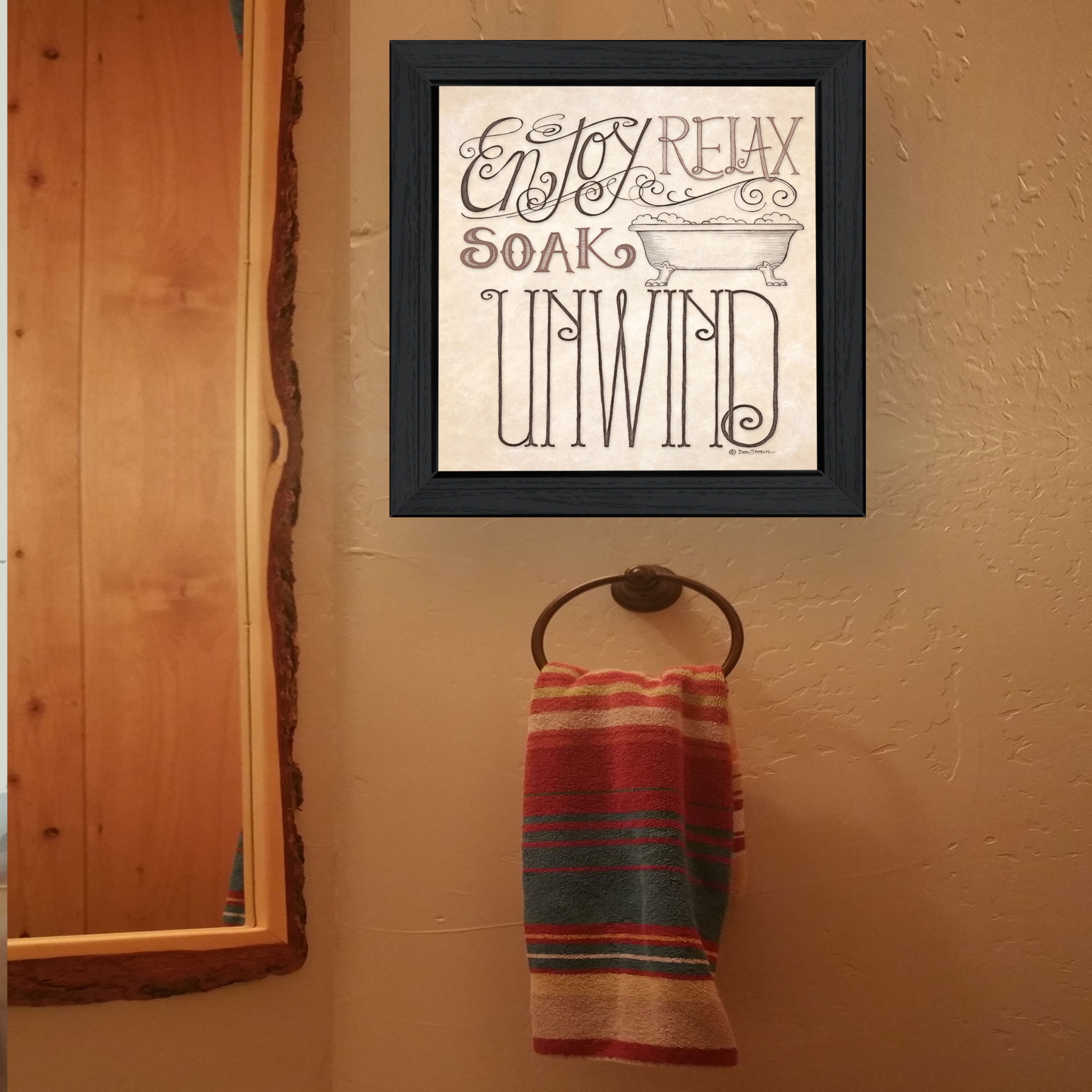 Soak And Relax 4 Black Framed Print Bathroom Wall Art
