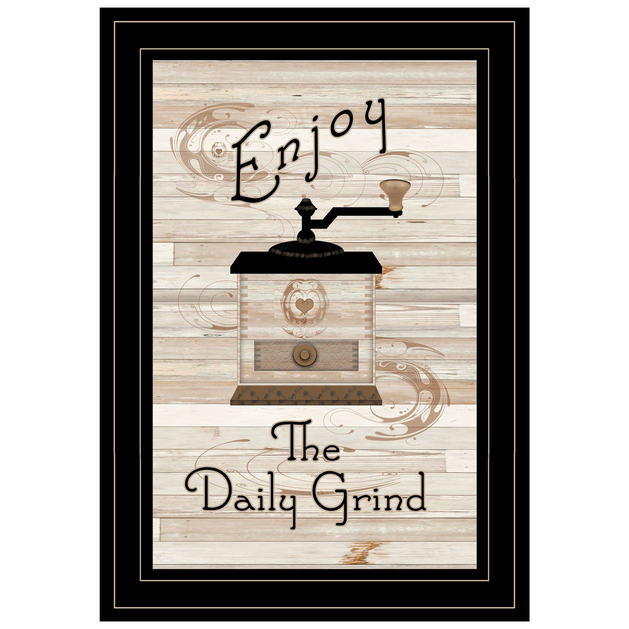 Enjoy The Daily Grind 2 Black Framed Print Wall Art