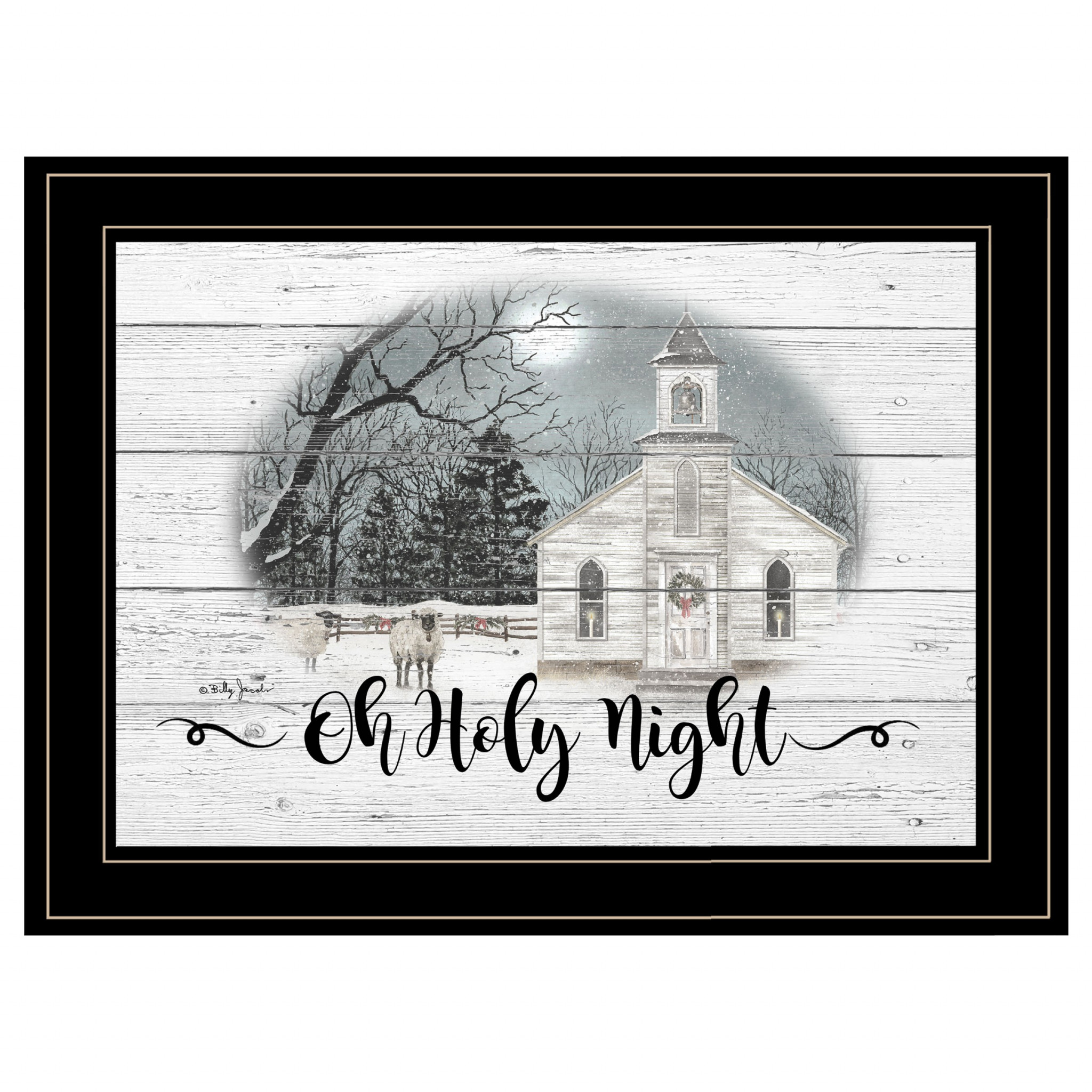 Oh Holy Night 3 Black Framed Print Wall Art