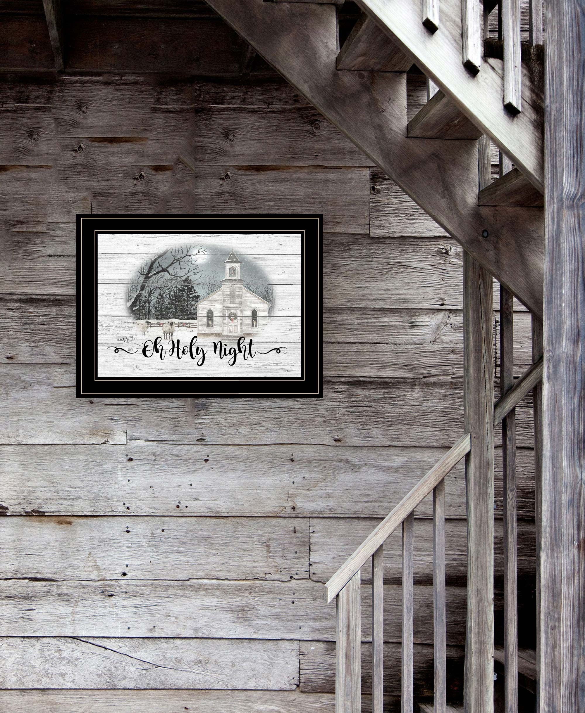 Oh Holy Night 3 Black Framed Print Wall Art