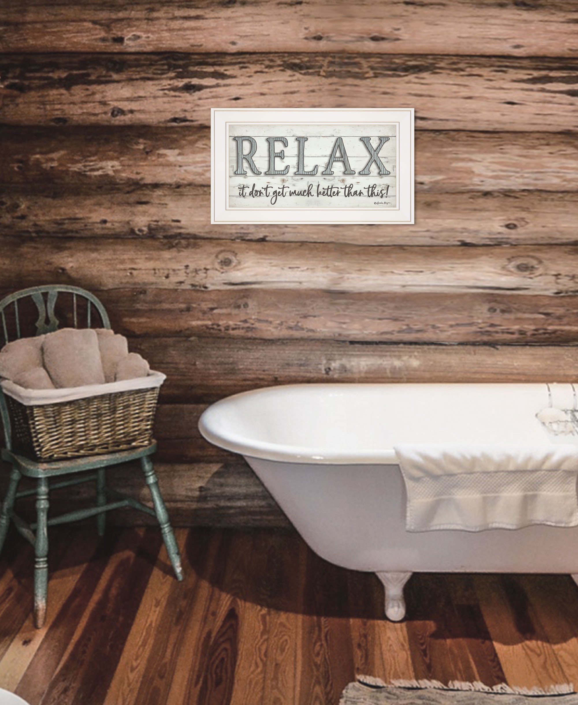 Relax 3 White Framed Print Wall Art