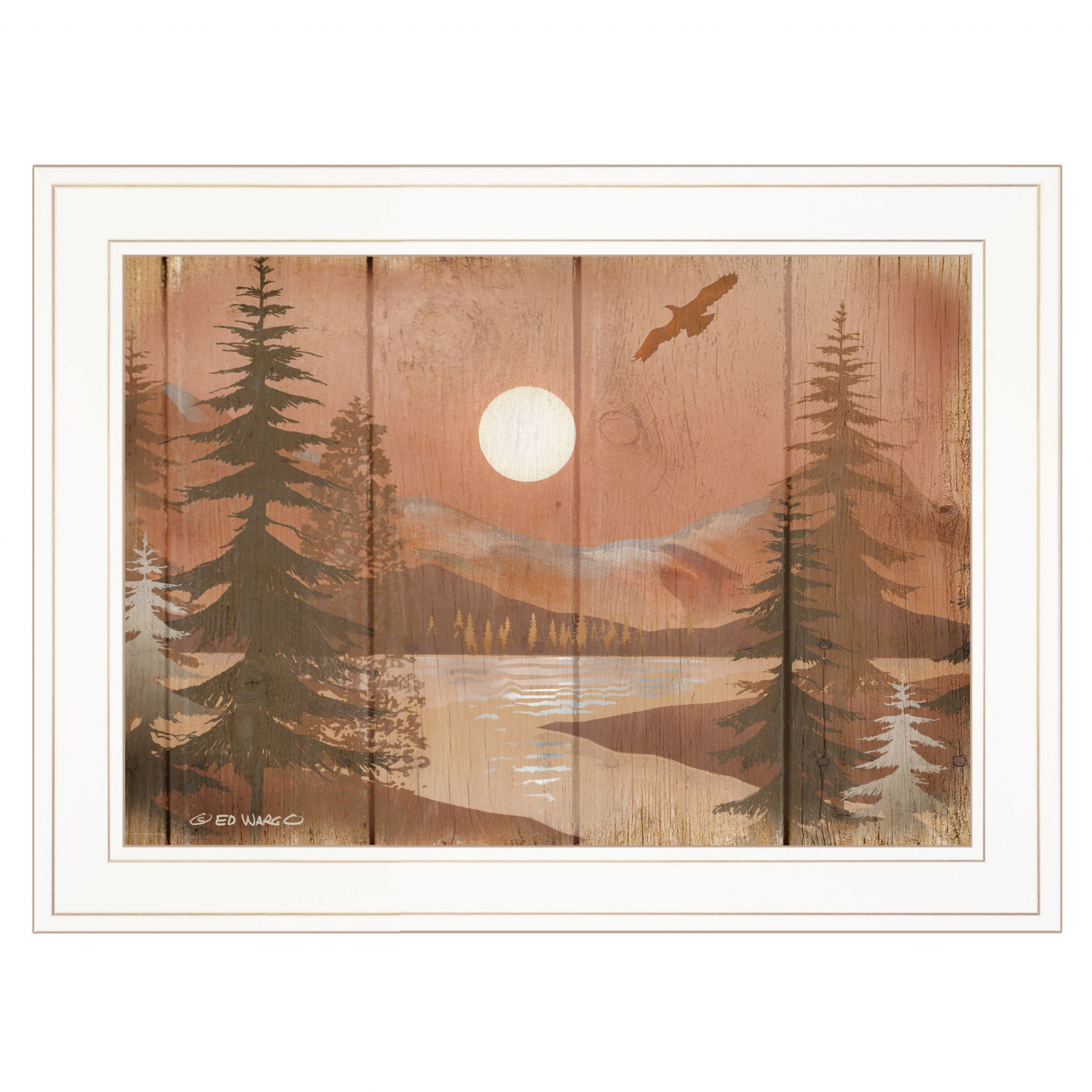 Full Moon Ii White Framed Print Wall Art