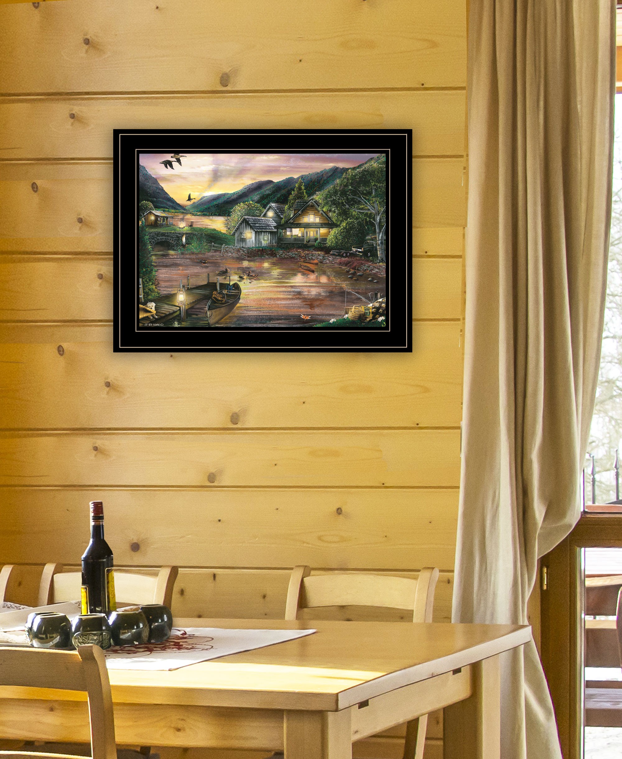 Lakefront Camping Ii 3 Black Framed Print Wall Art
