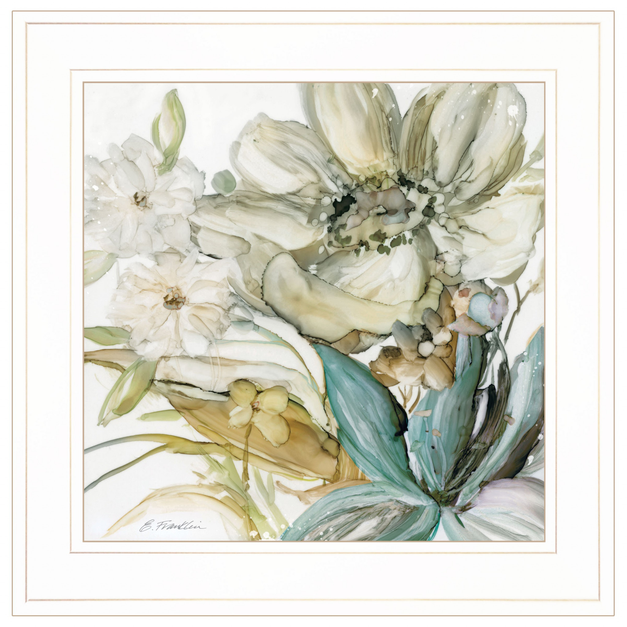 Sea Glass Garden Ii 2 White Framed Print Wall Art